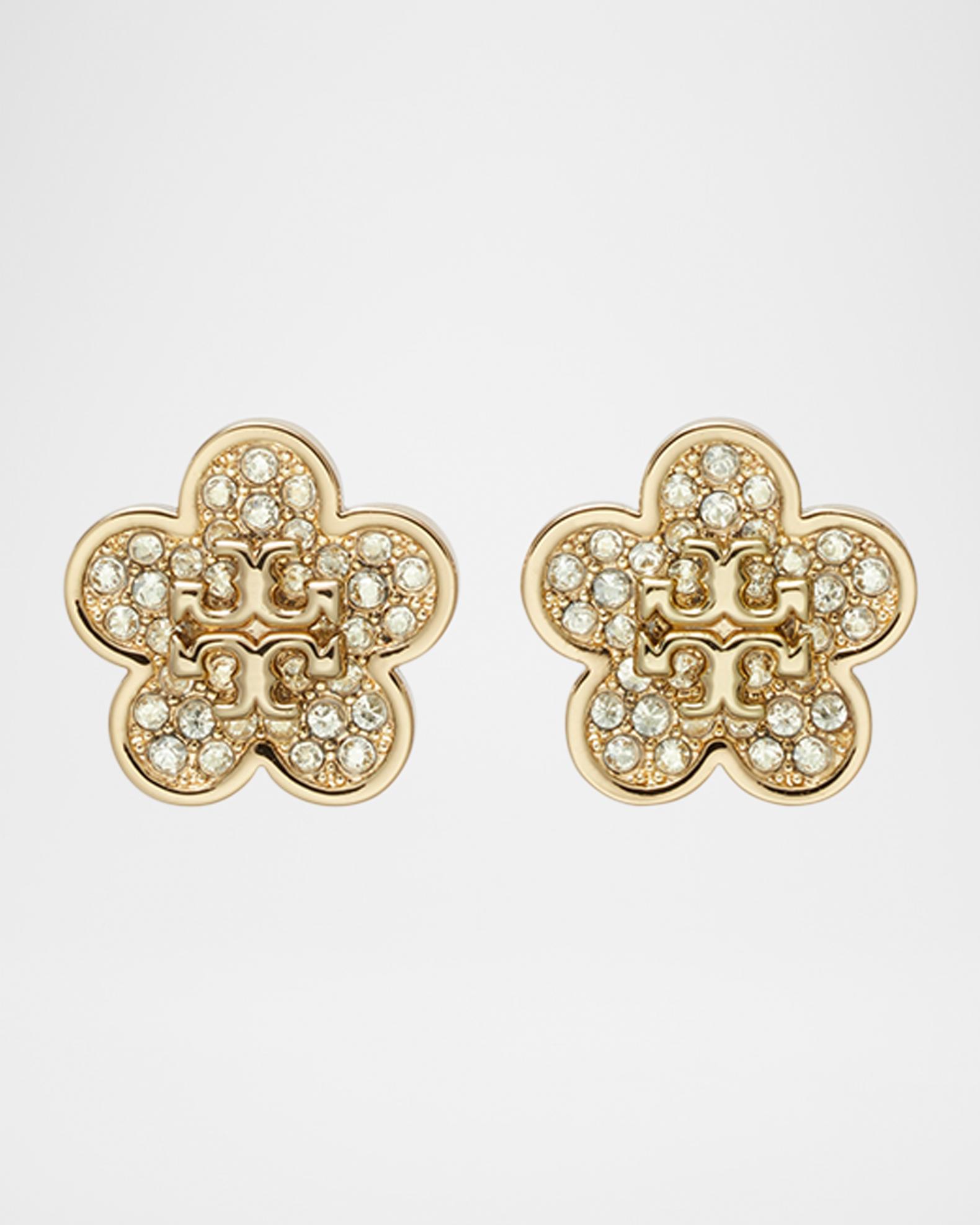 Tory Burch Forget Me Not Pavé Stud Earrings | Neiman Marcus