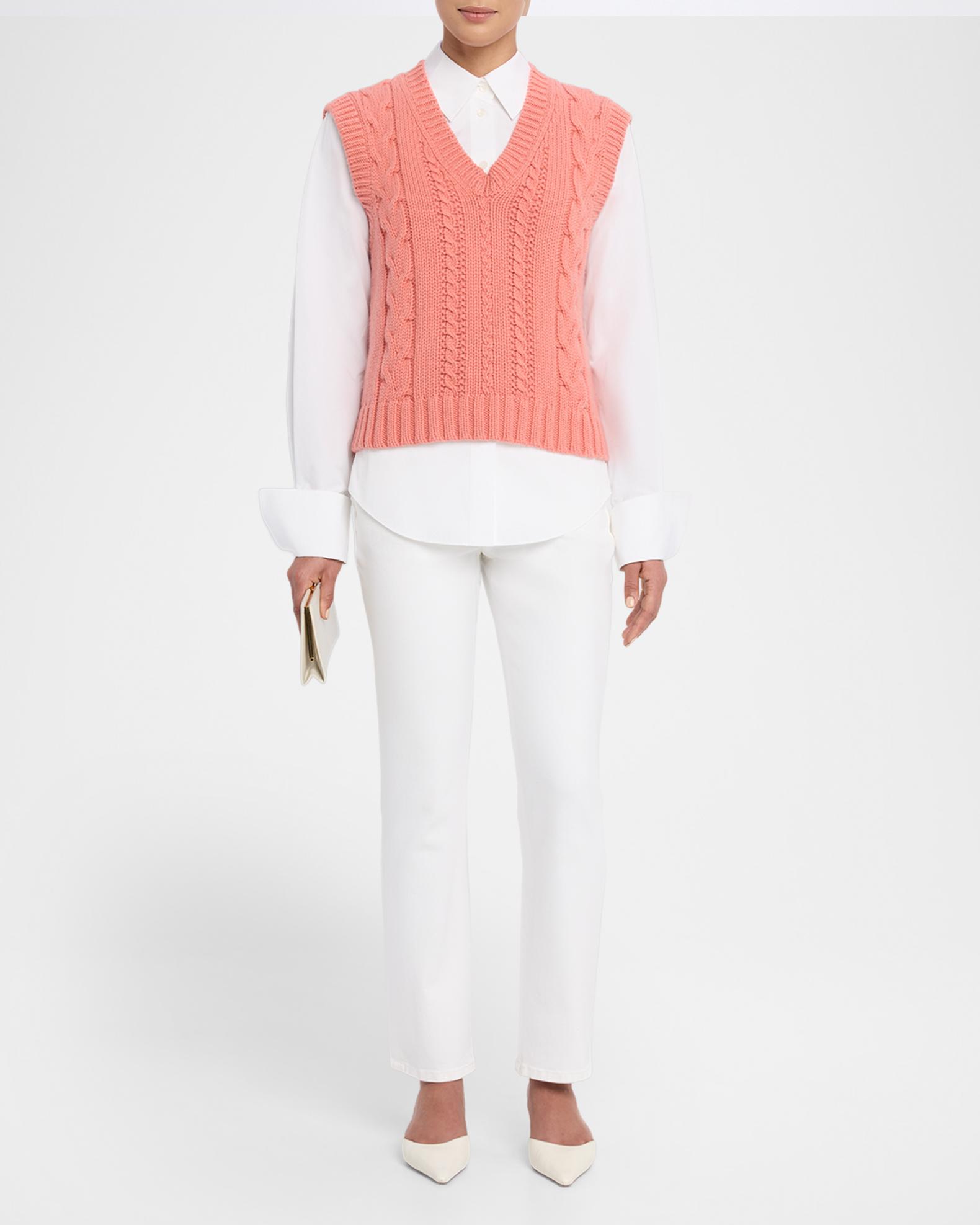 Lafayette 148 New York Cabled Merino Wool-Cashmere Knit Vest