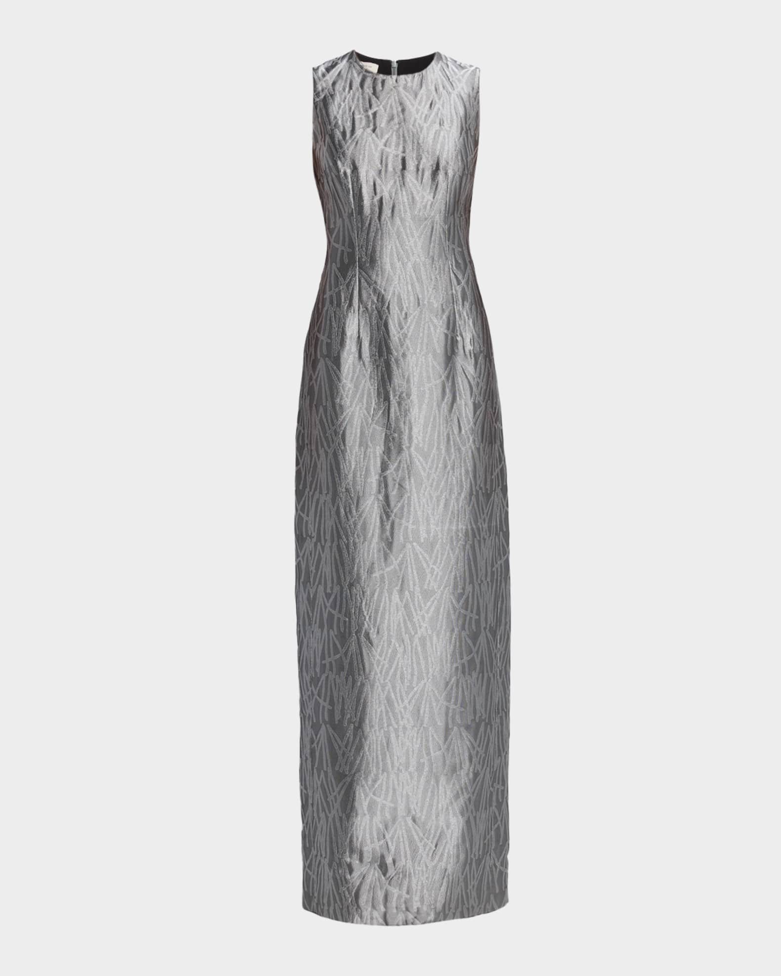 Lafayette 148 New York Sleeveless Metallic Jacquard Column Gown