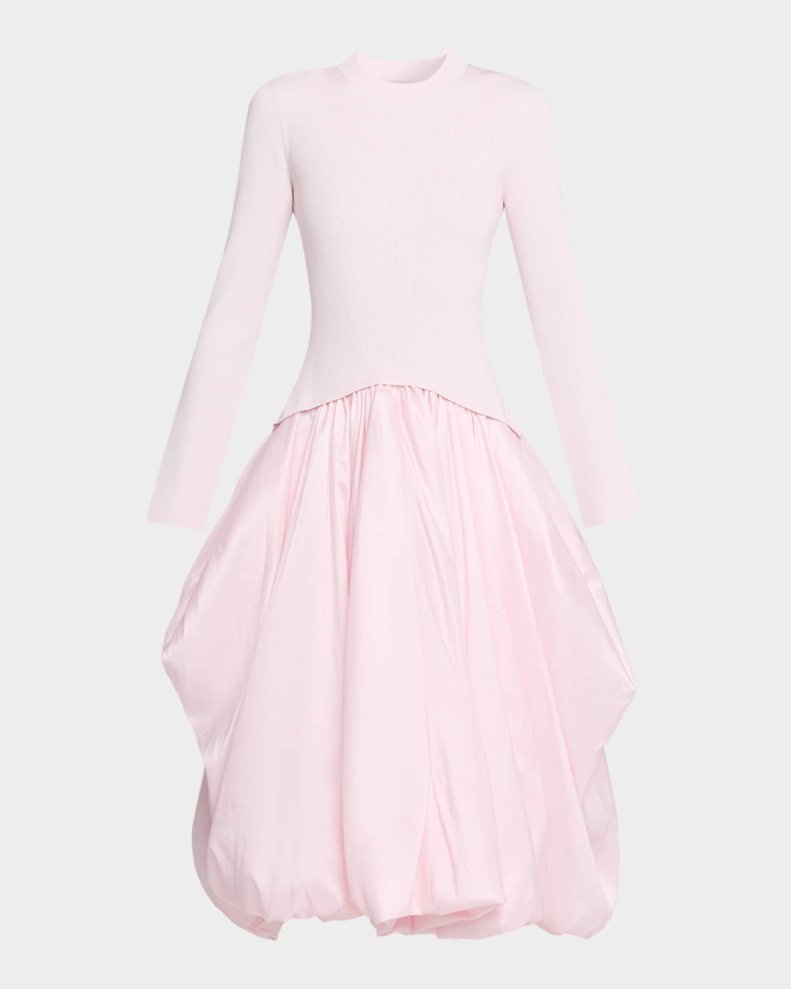 Simkhai Kenlie Long Sleeve Mock Neck Midi Dress in Blush - Size Xs