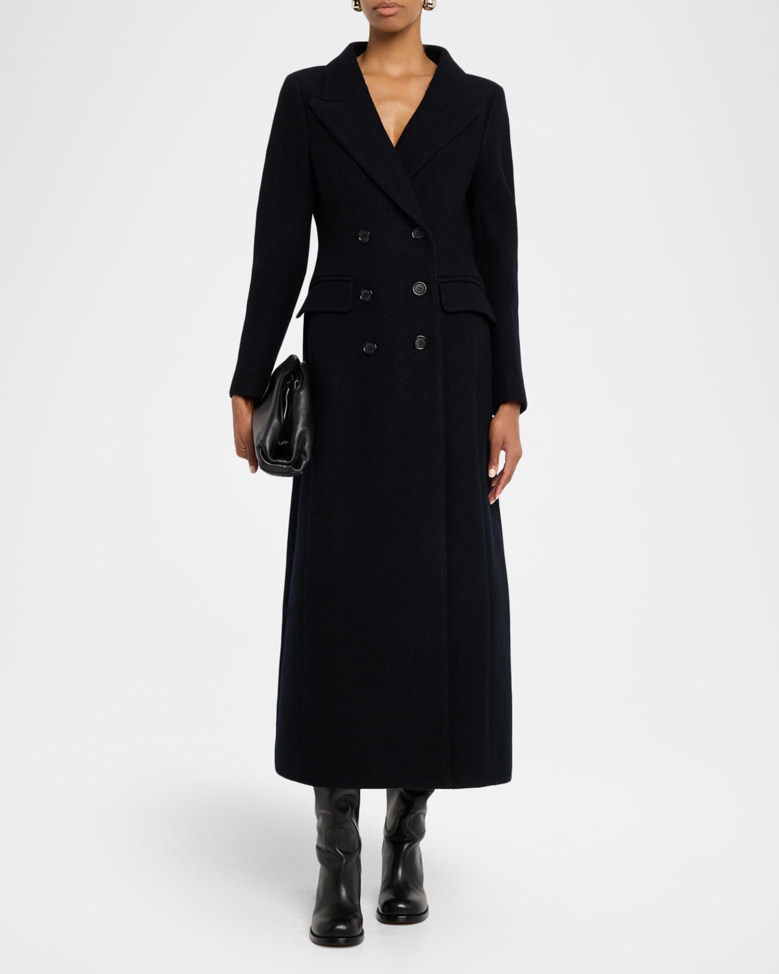 DOLCE&GABBANAロングコート Dolce&Gabbana Double-Breasted Wool Long Coat | Neiman Marcus