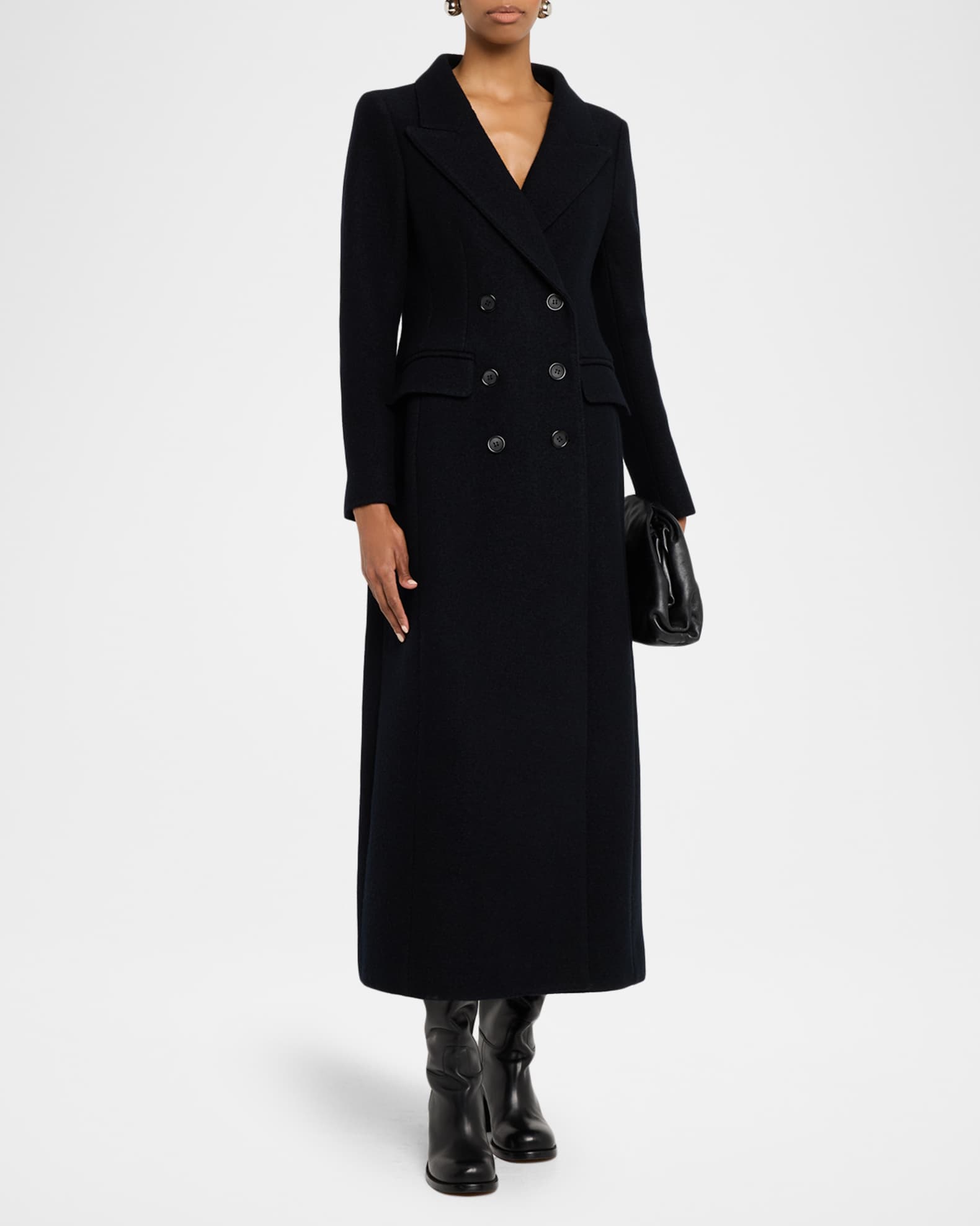 Dolce&Gabbana Double-Breasted Wool Long Coat | Neiman Marcus