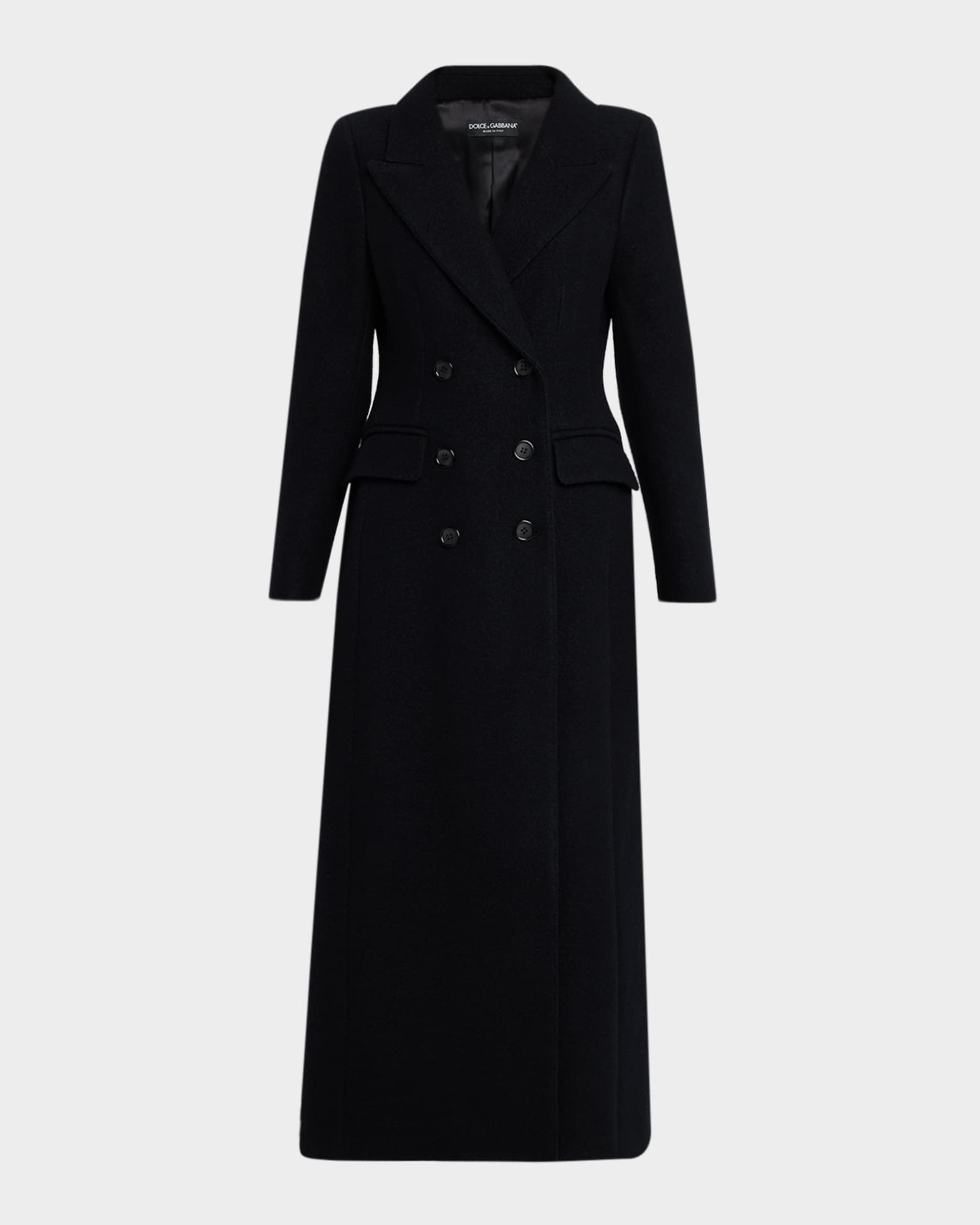 DOLCE&GABBANAロングコート Dolce&Gabbana Double-Breasted Wool Long Coat | Neiman Marcus