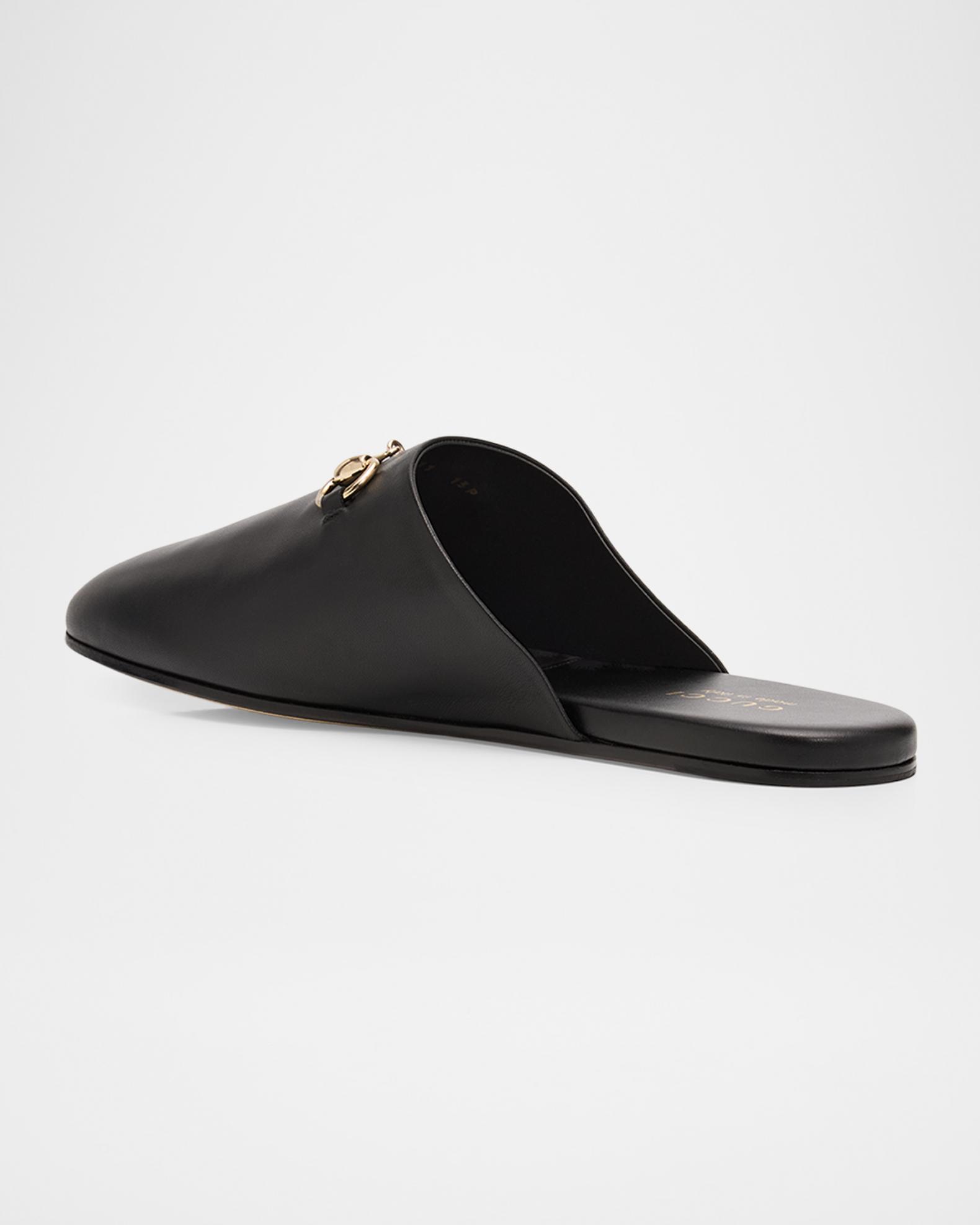 Gucci Men's Lucy Horsebit Nappa Leather Mules | Neiman Marcus