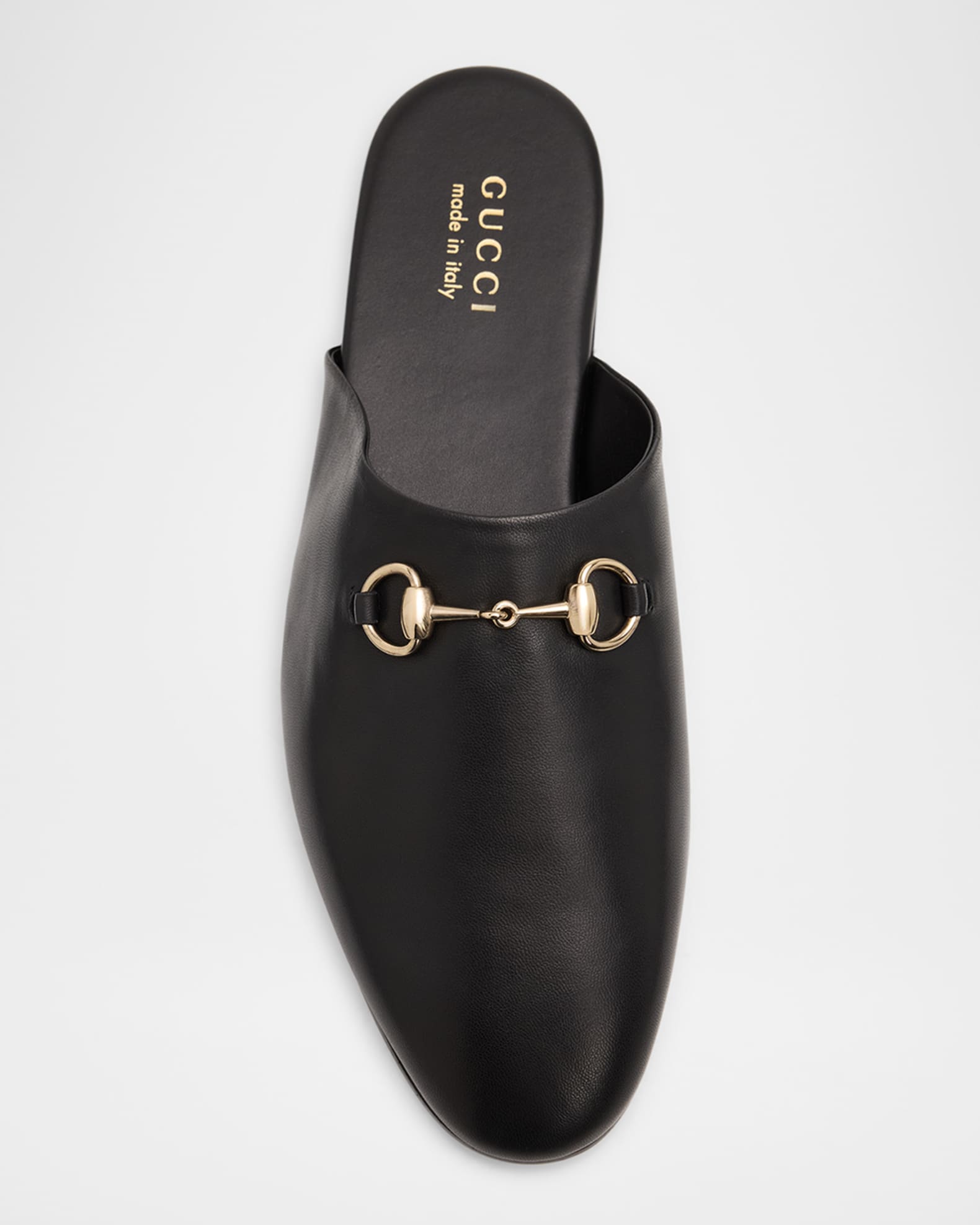 Gucci Men's Lucy Horsebit Nappa Leather Mules | Neiman Marcus