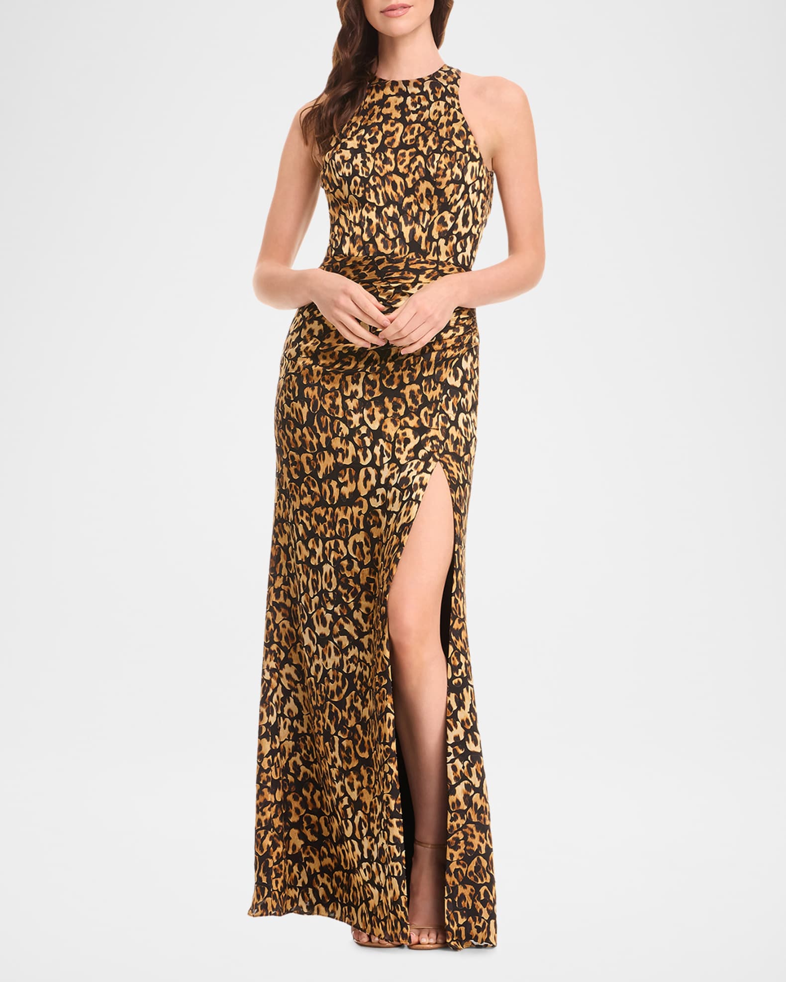 Dress the Population Black Label Nilla Open-Back Satin Jacquard