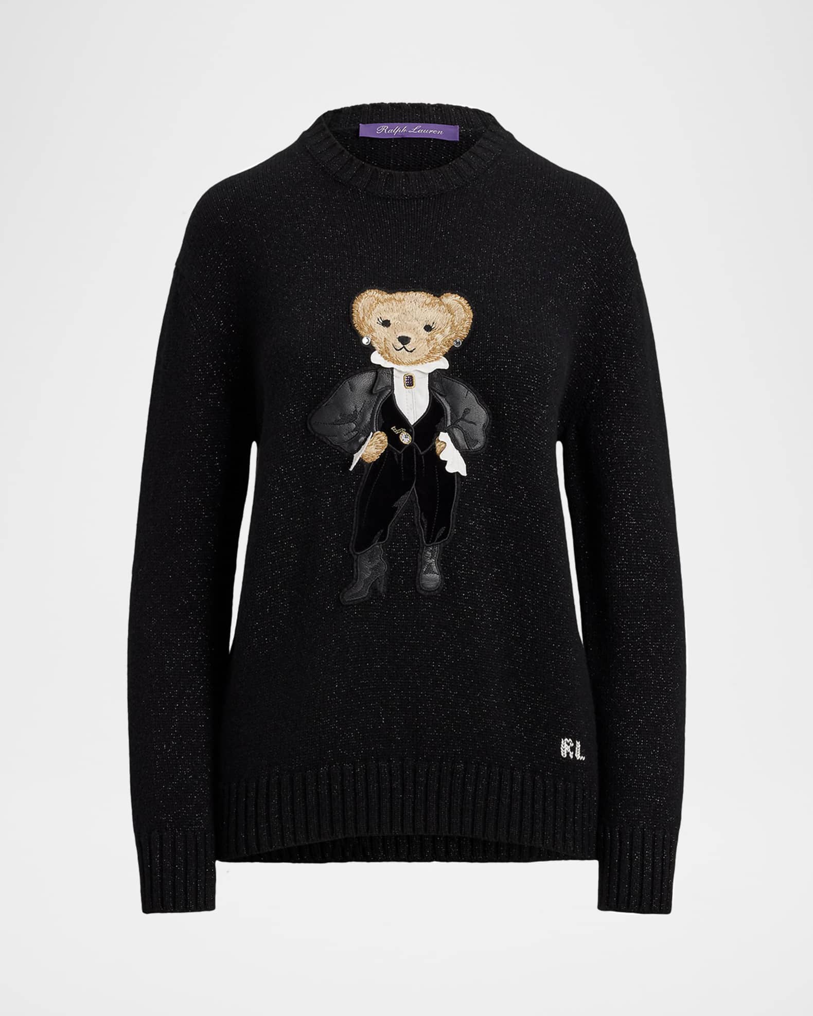 Ralph Lauren Collection Holiday Polo Bear Metallic Cashmere