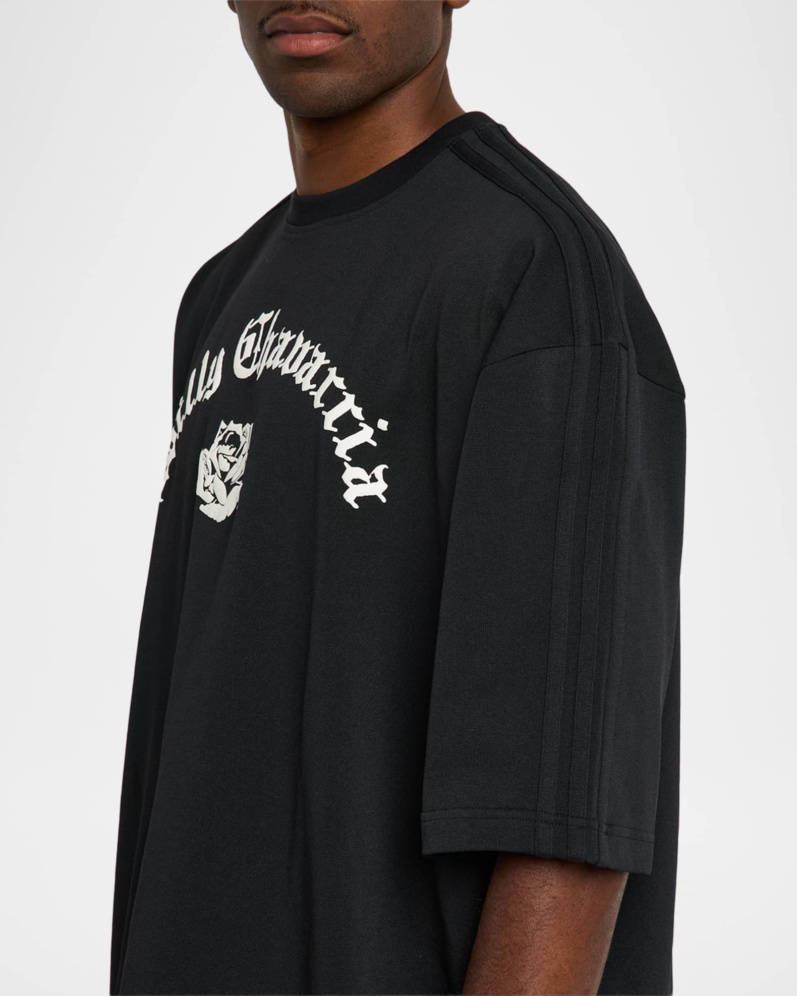 Willy Chavarria ブラック Tシャツ Lサイズ Adidas x Willy Chavarria Men's Jersey Logo Signature T-Shirt