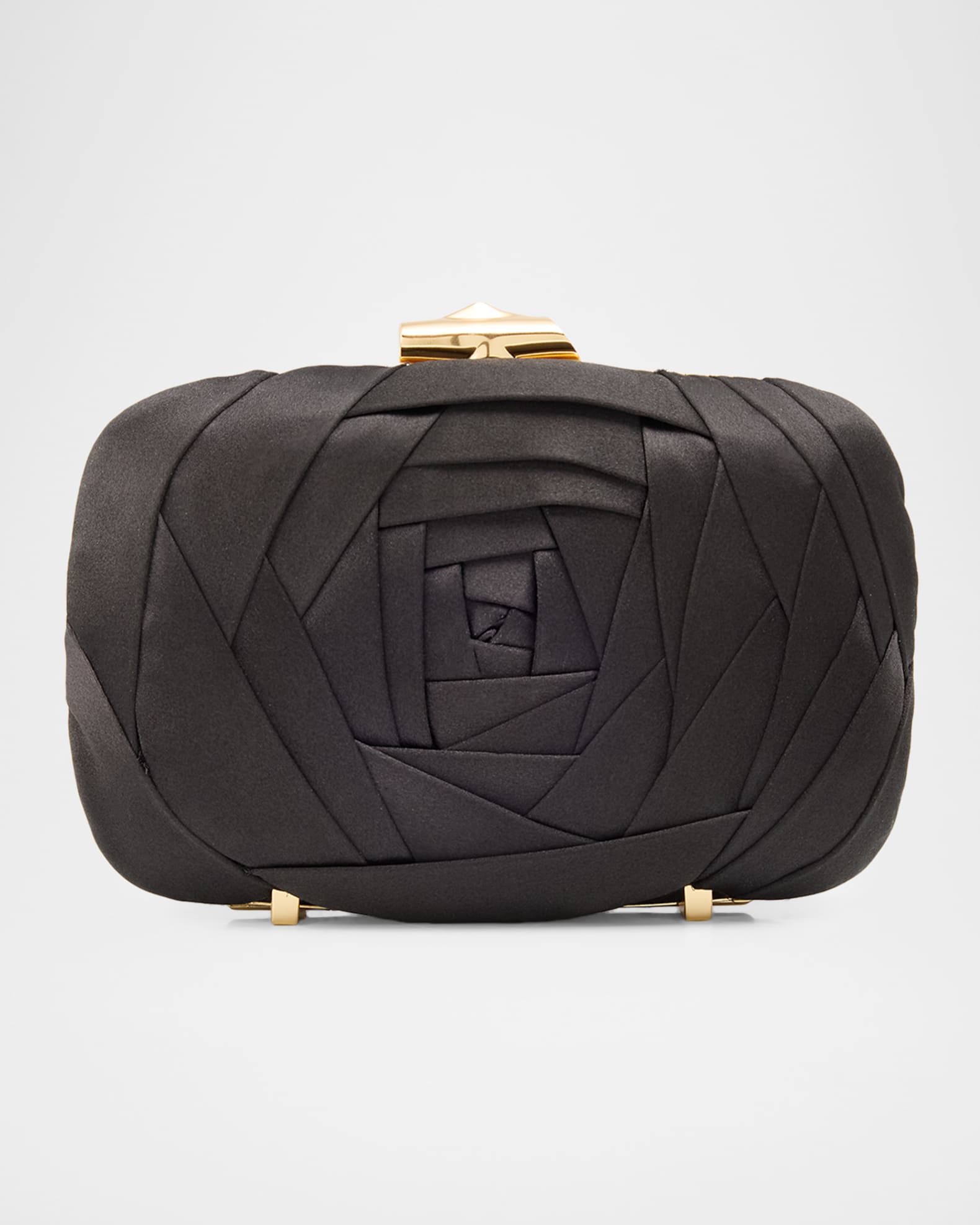 Roger Vivier 黒 サテン クラッチ　マイクロ ブラック 女性 エフロレッセンス サテン クラッチ