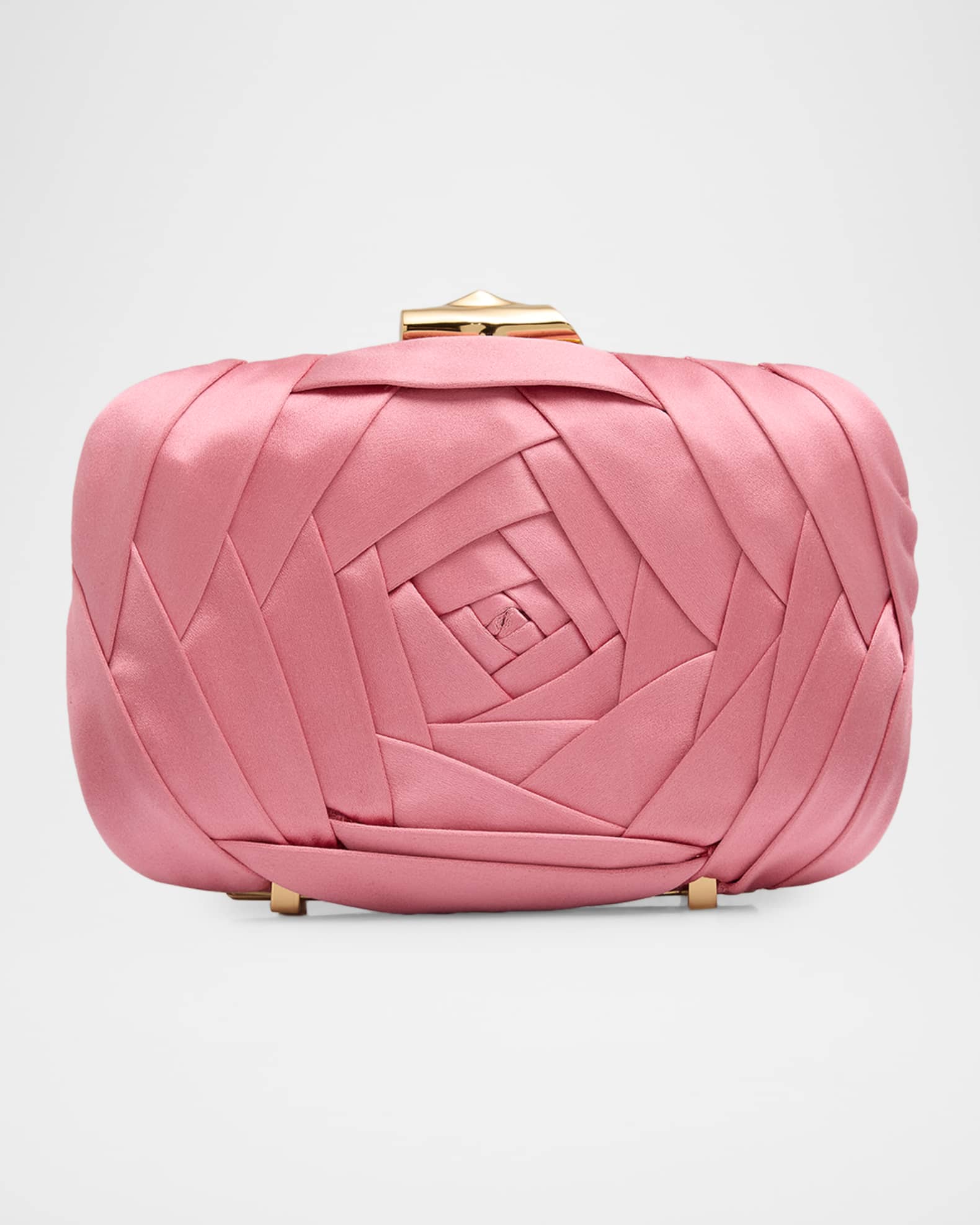 Roger Vivier Rose Vivier Sculptural Satin Clutch Bag | Neiman Marcus
