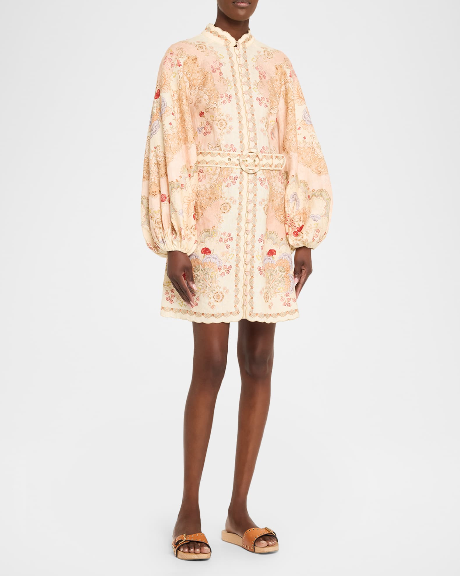 Zimmermann Daylight Long-Sleeve Mini Dress | Neiman Marcus