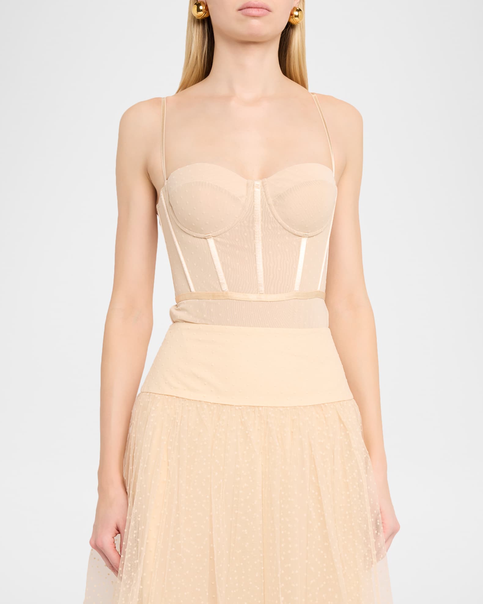 Haut Corset New York & Company – Taille M – Imprimé Pois Suzi – Neuf Avec Étiquettes