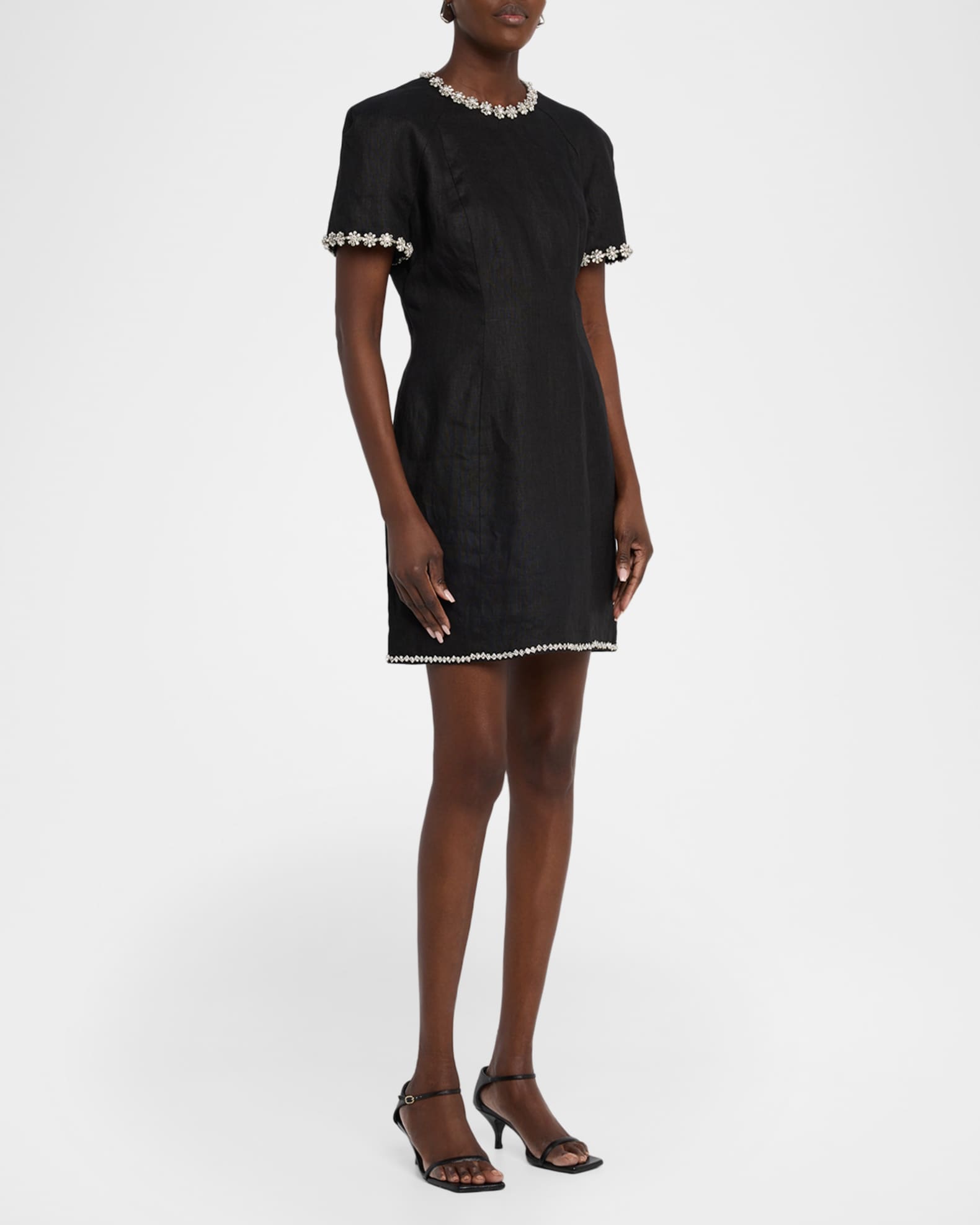 zimmermann black mini dress Chain Embellished Mini Dress by Zimmermann