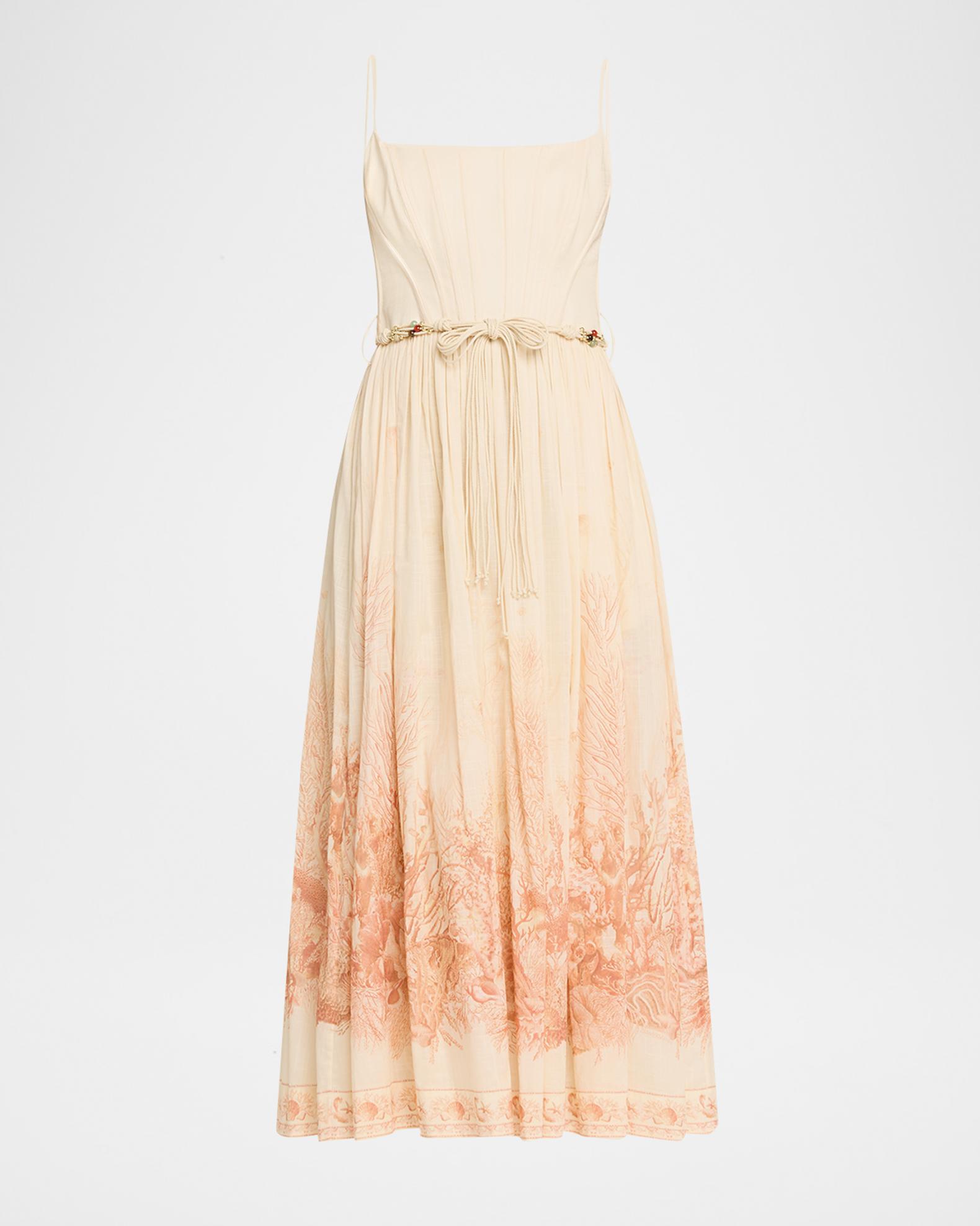 Zimmermann Wanderlust Corset Midi Dress | Neiman Marcus