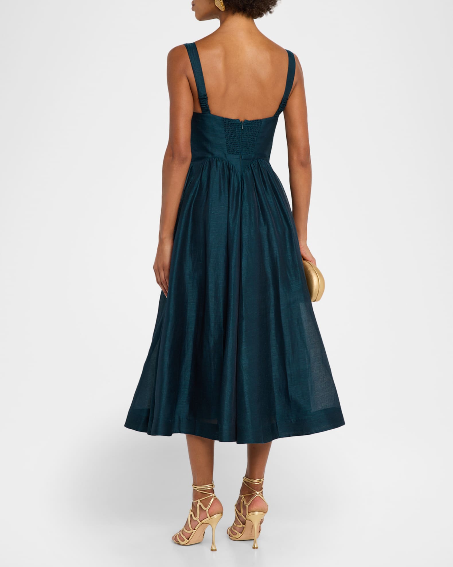 Zimmermann Rebellion Drape Midi Dress | Neiman Marcus
