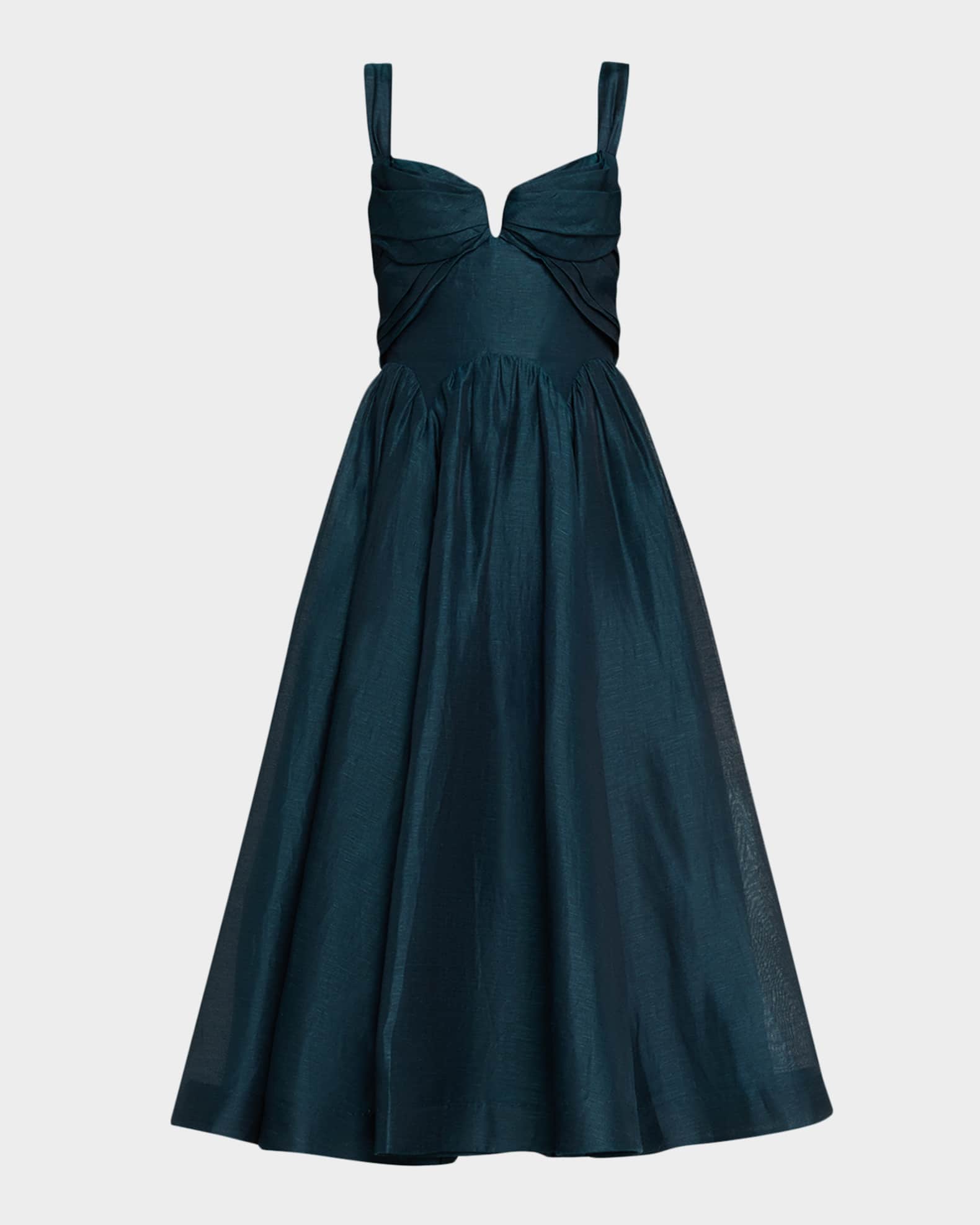 Zimmermann Rebellion Drape Midi Dress | Neiman Marcus