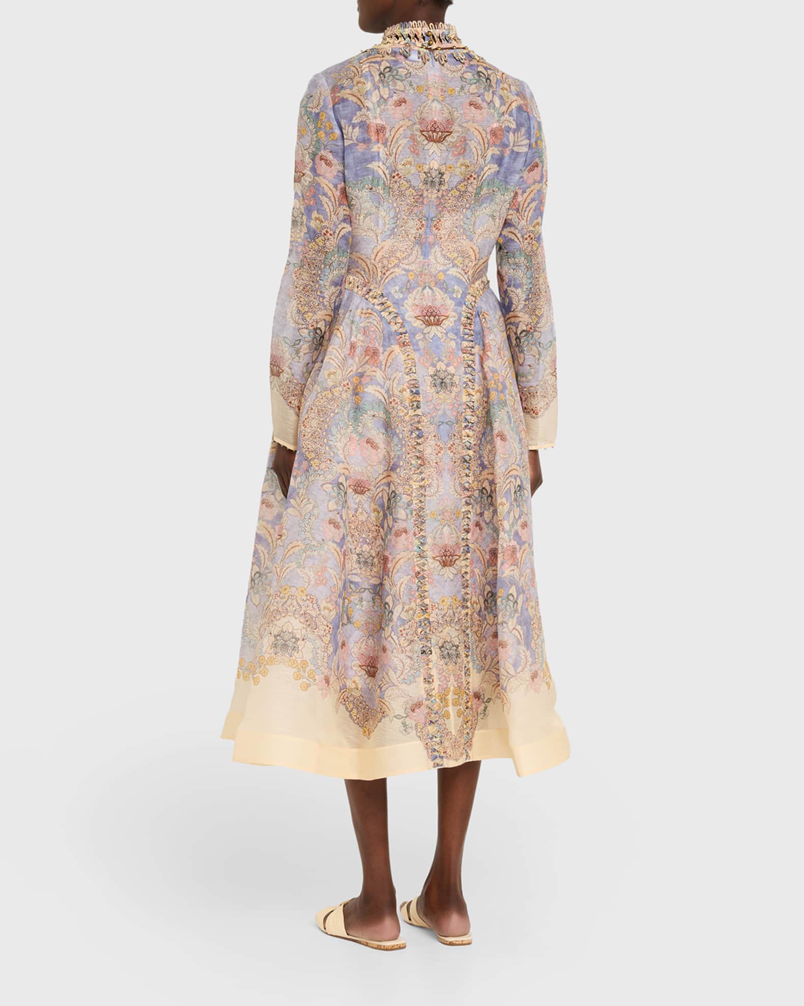 zimmermann midi dresses Rebellion Striped Dress | Spliced Stripes up straps Zimmermann, Rhiannon Paisley ruffled silk