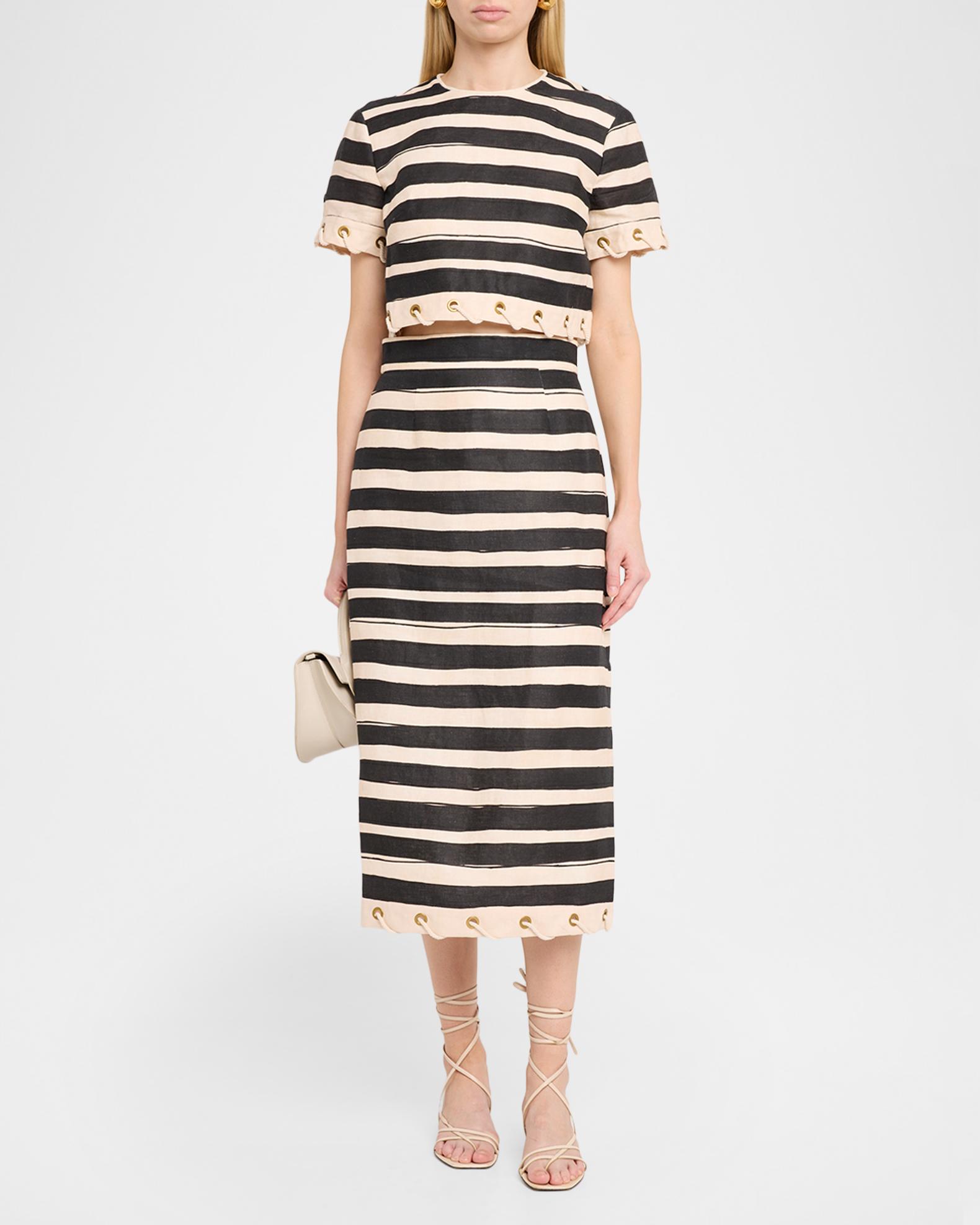 Zimmermann Rebellion Stripe Rope Skirt | Neiman Marcus