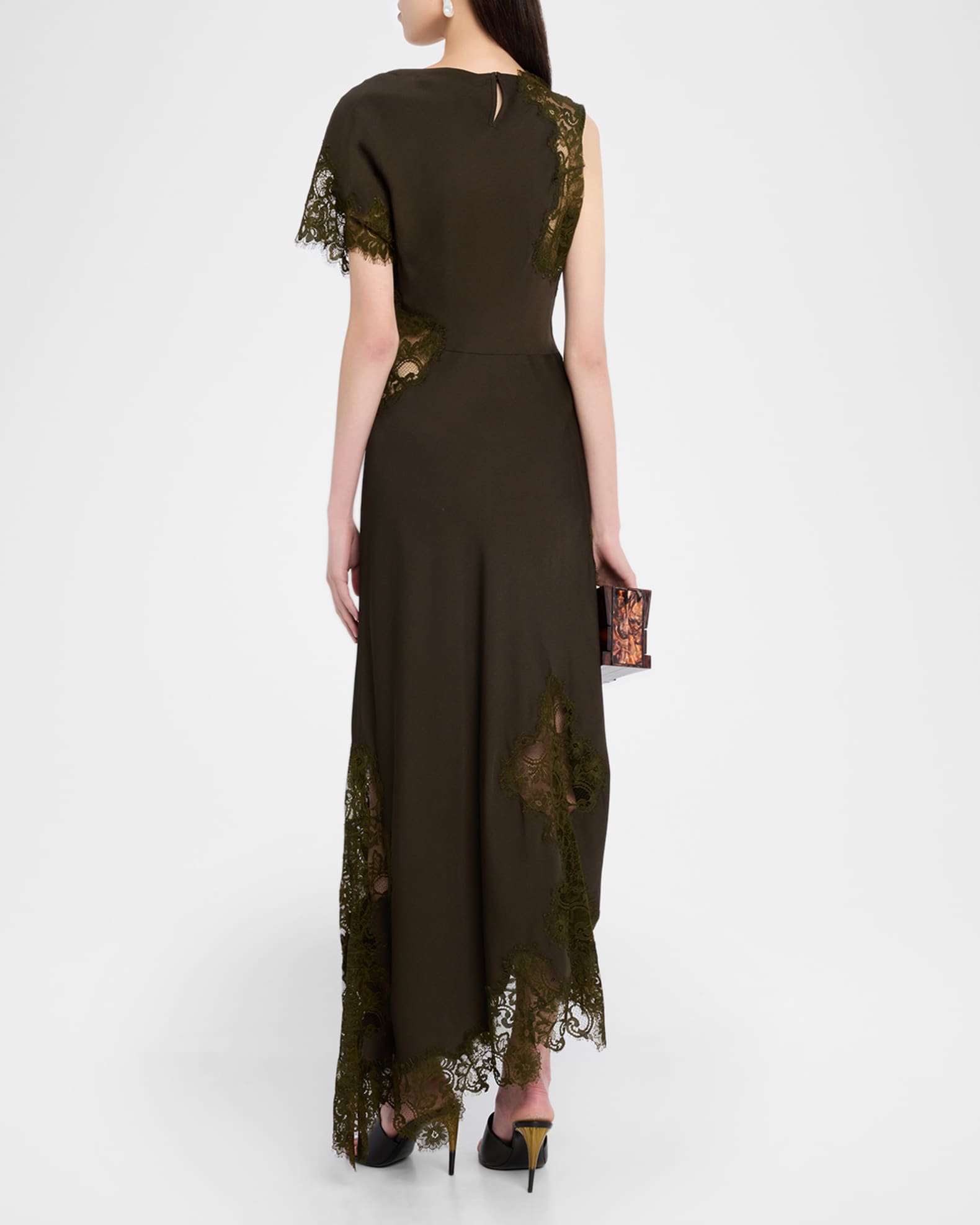 A.L.C. Alessia Satin and Lace Maxi Dress | Neiman Marcus