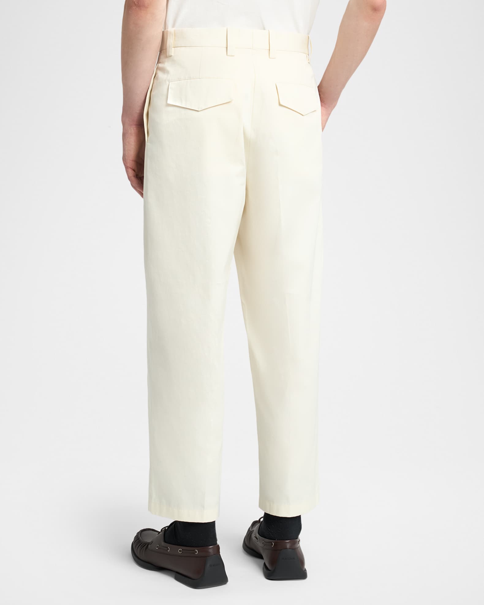 【Archive】JIL SANDER 90's COTTON TROUSERS Jil Sander Men's Flat-Front Cotton Trousers | Neiman Marcus