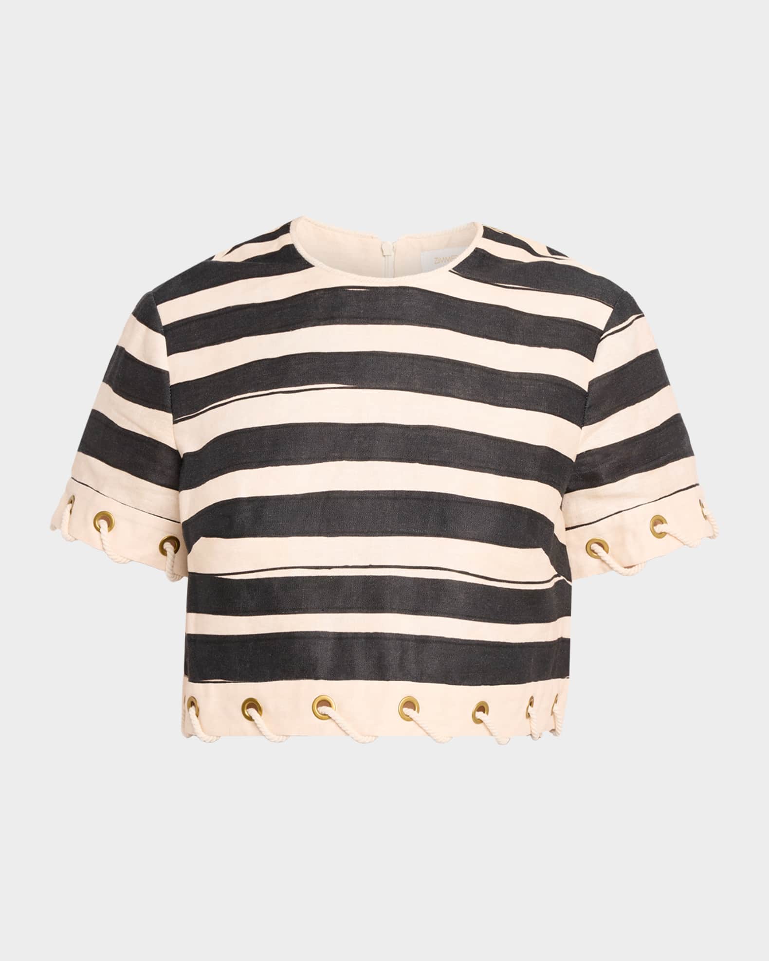 Zimmermann Rebellion Stripe Rope Crop Top | Neiman Marcus