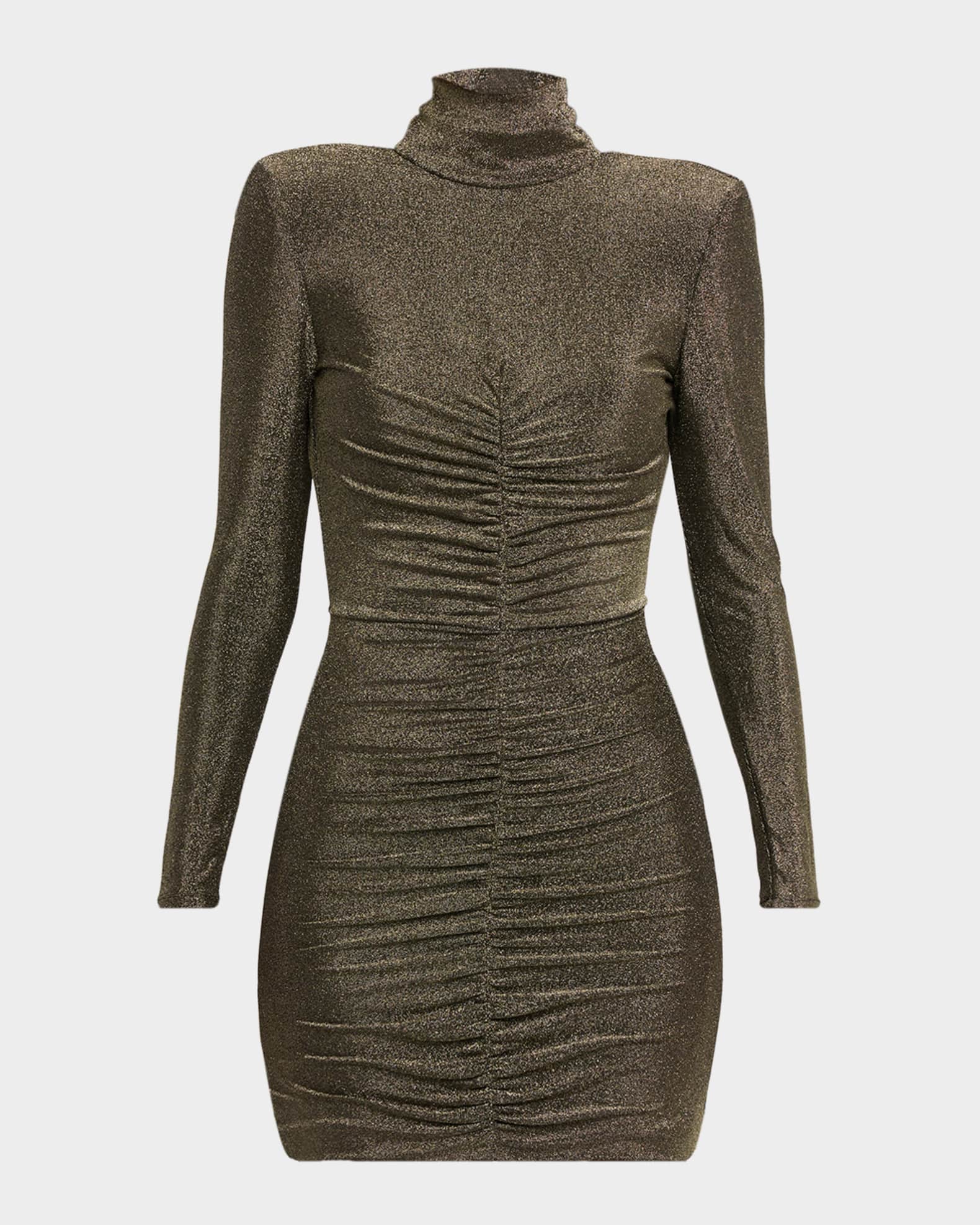 knee length dresses for ladies LUNA METALLIC DRESS – Mulaner