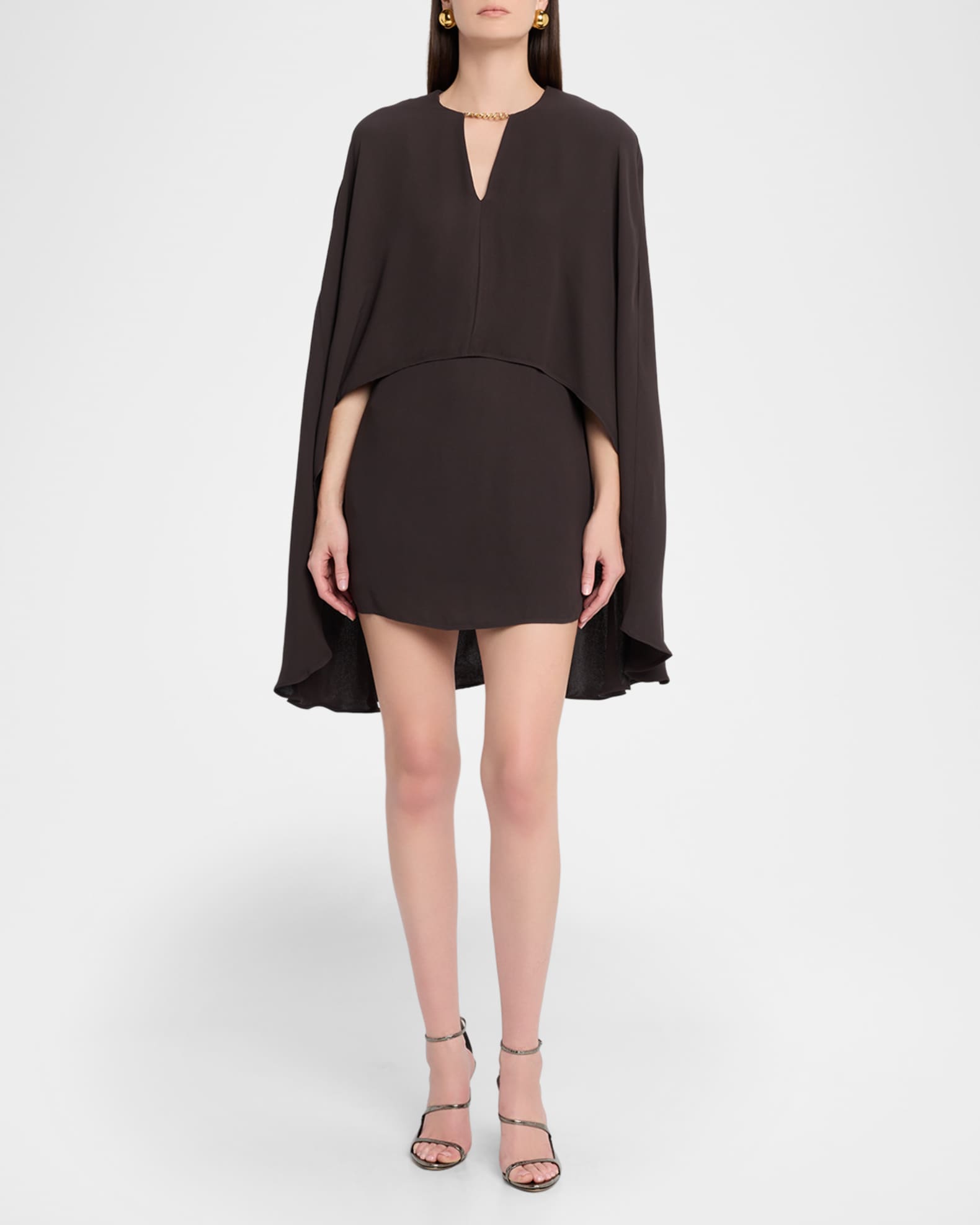 Reiss Cassidy Chain-Detail Cape Mini Dress