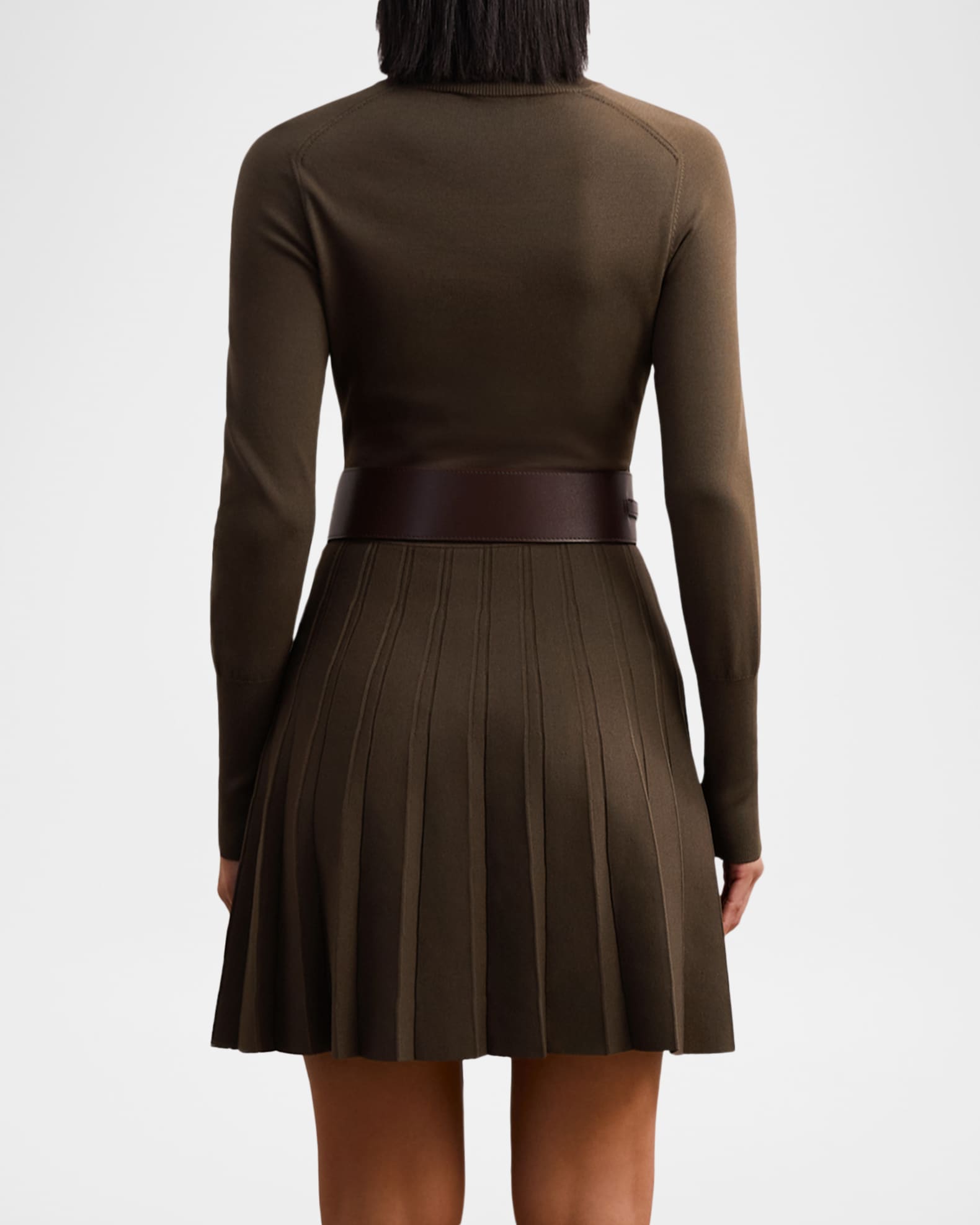 Reiss Lici Belted Knitted Skater Mini Dress | Neiman Marcus