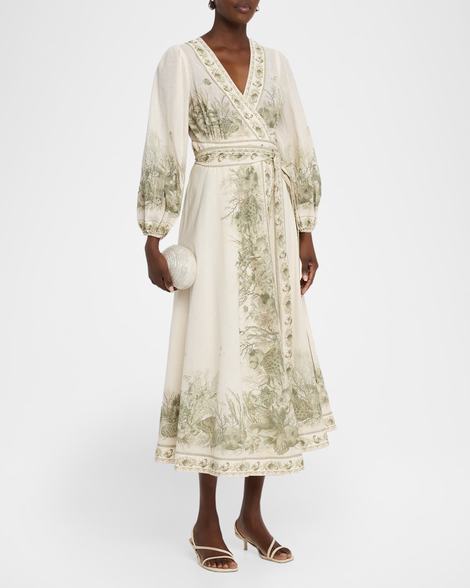 Zimmermann Wanderlust Wrap Midi Dress | Neiman Marcus