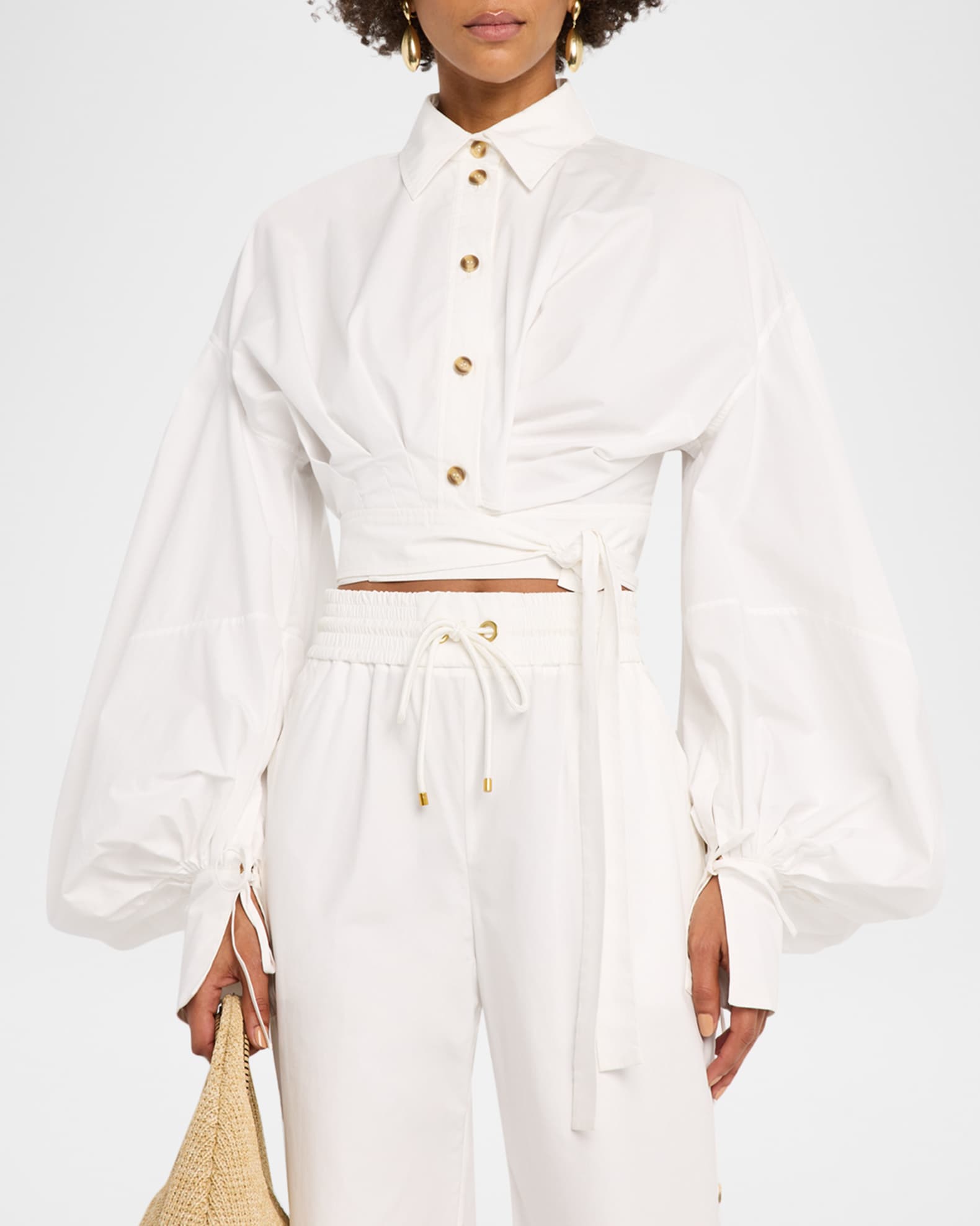 TEN別注✨ Ron Herman Tie Sleeves Blouse 白 Saanvi Blouse – Silvia Tcherassi USA