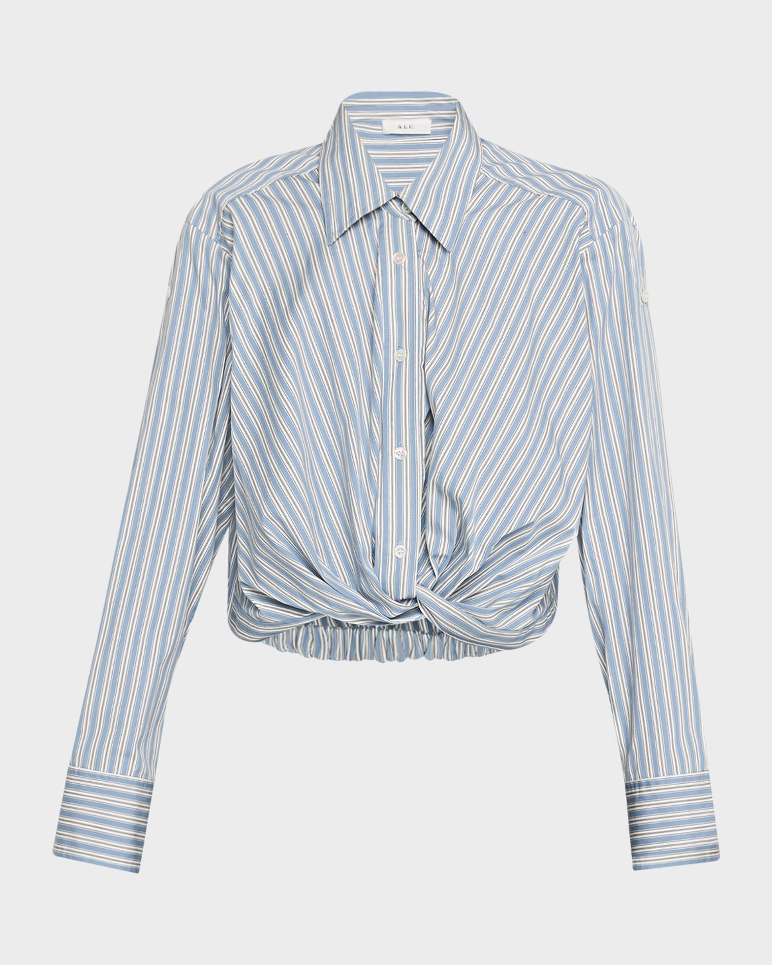 A.L.C. Leo Striped Twist-Front Top | Neiman Marcus