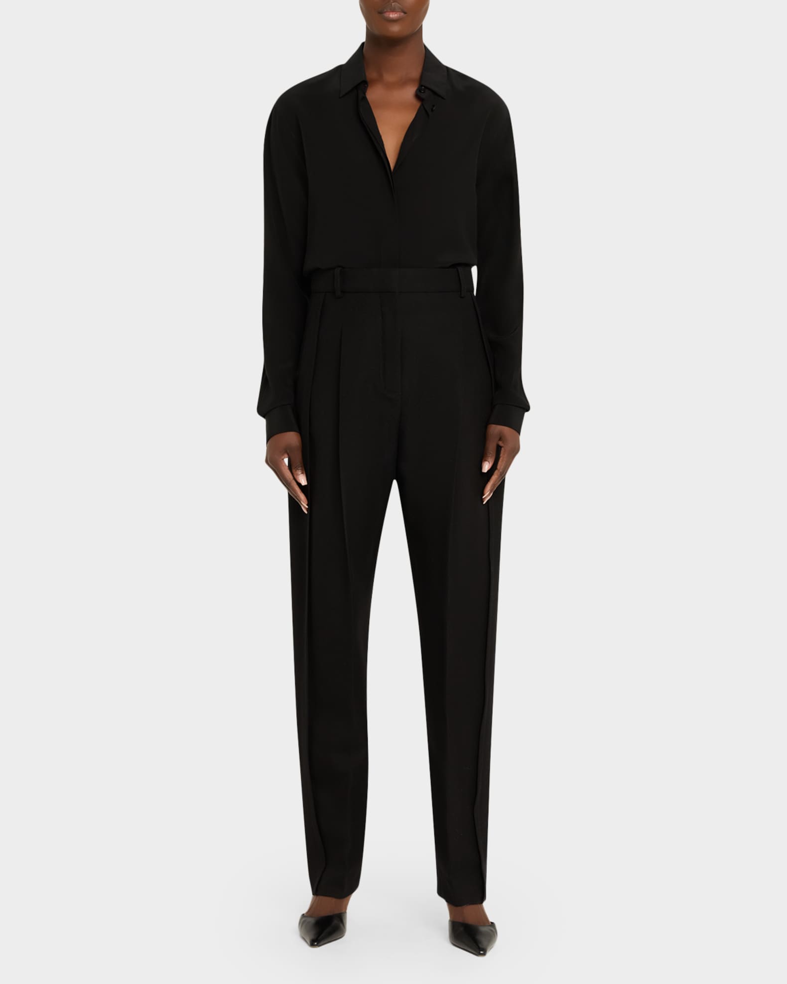 wool cigarette trousers Lanvin Virgin Wool Cigarette Trousers