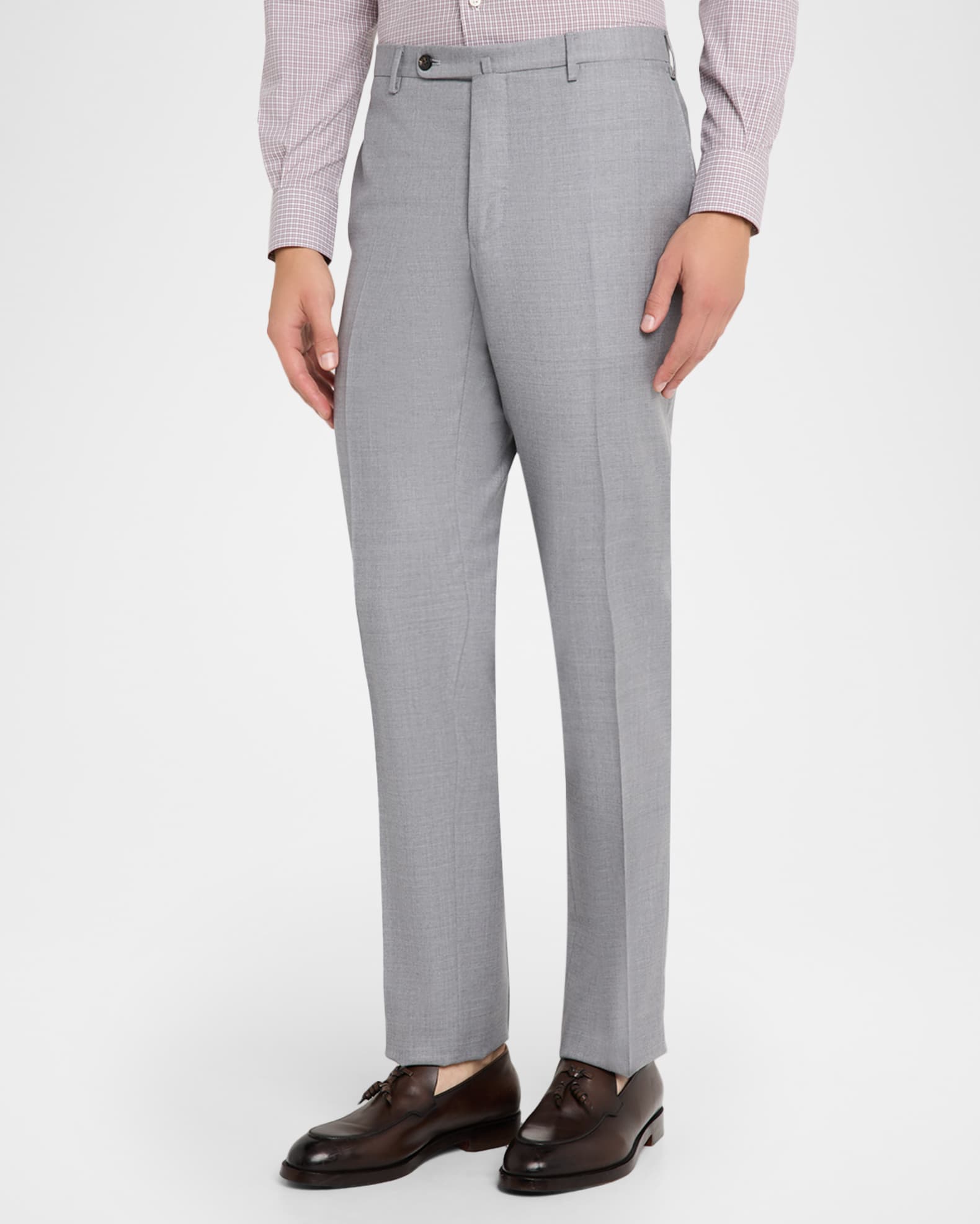 パンツ MonamoINCOTEX grey 1pleats wool pants AKJAN PLEAT WOOL PANTS - Granite Gray