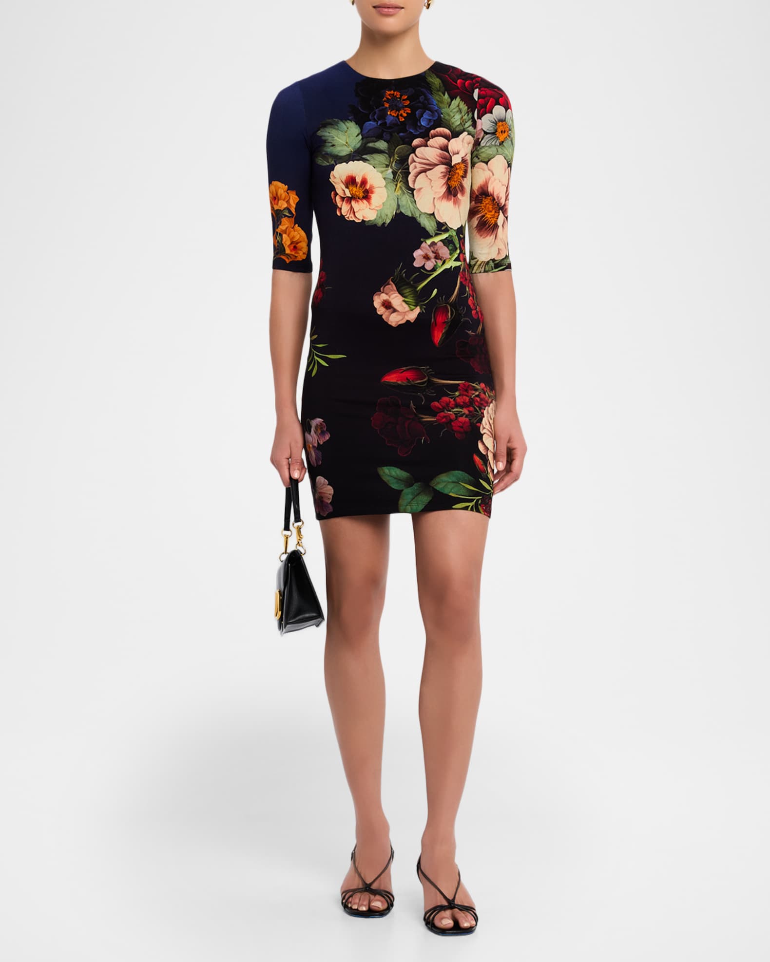 ALICE + OLIVIA Magic Garden Gradient Delora Crewneck Mini Dress