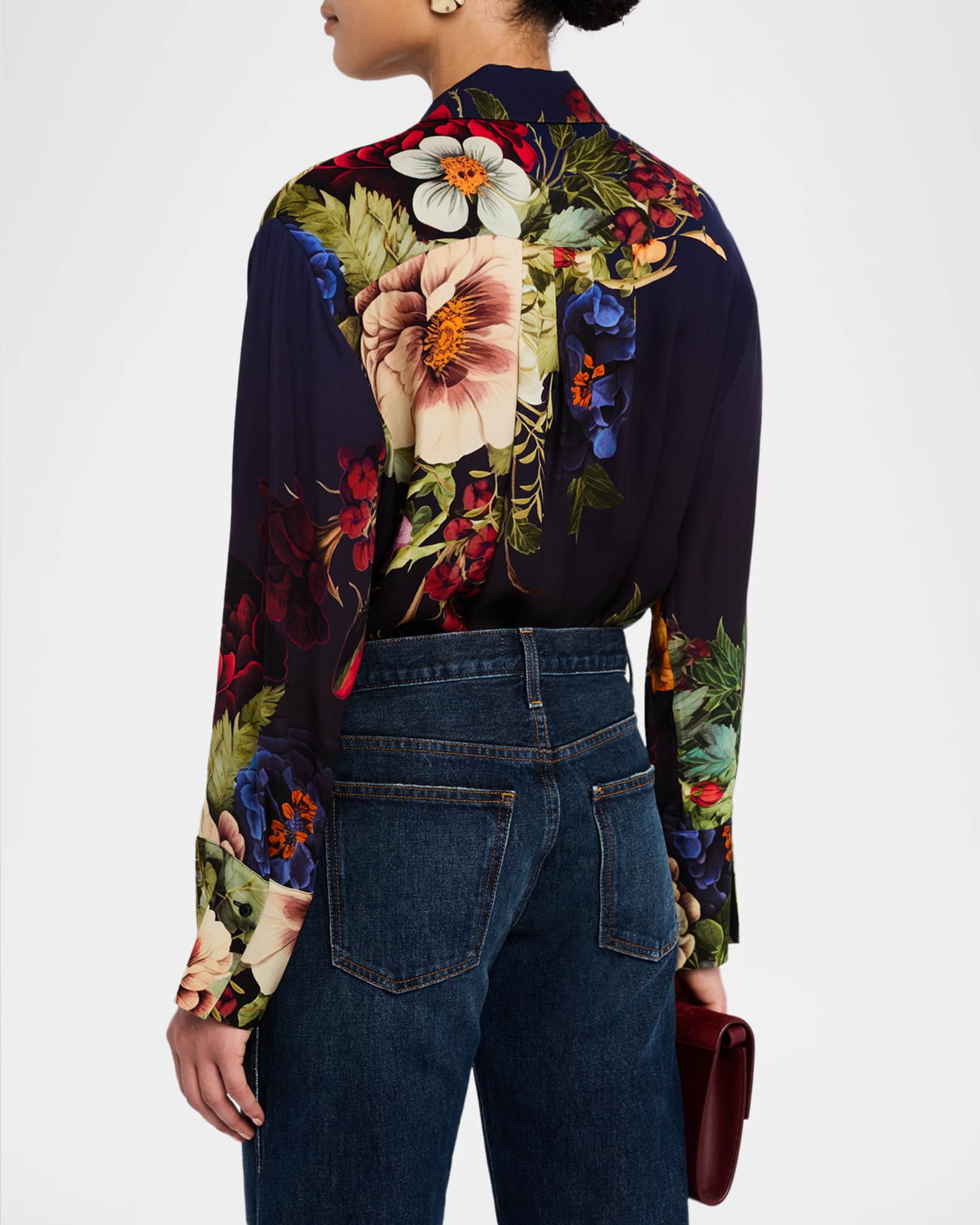 Alice + Olivia Magic Garden Gradient Finely Oversized Long-Sleeve