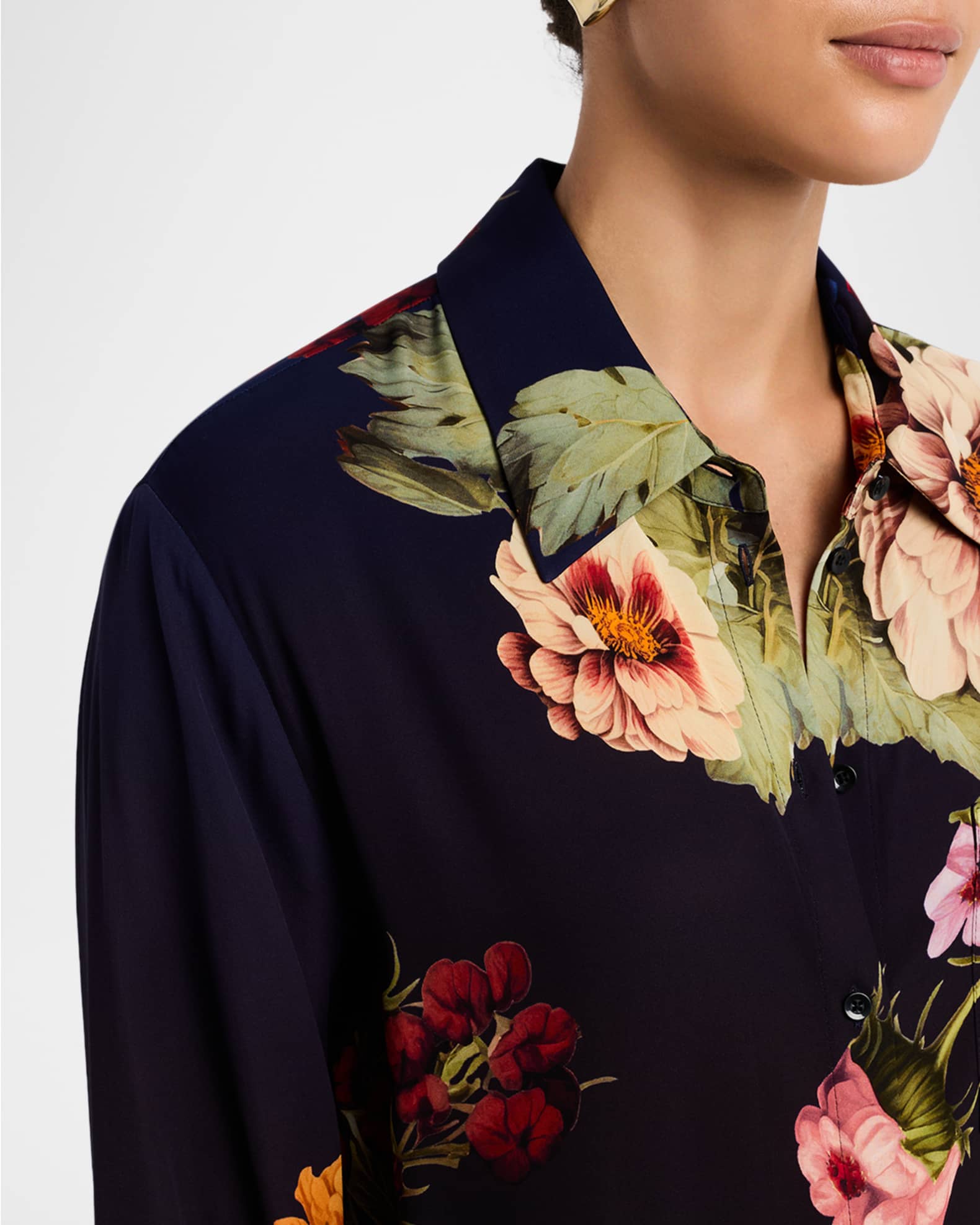 Alice + Olivia Magic Garden Gradient Finely Oversized Long-Sleeve