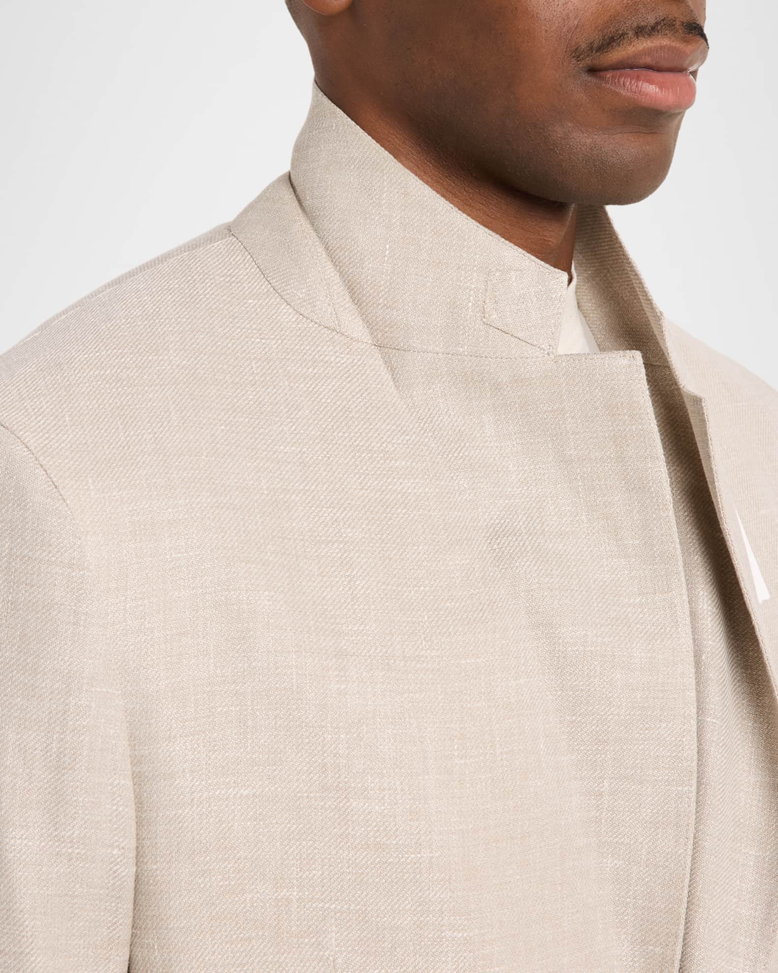 ZEGNA Men's Crossover Linen and Wool Single-Breasted Sport Coat