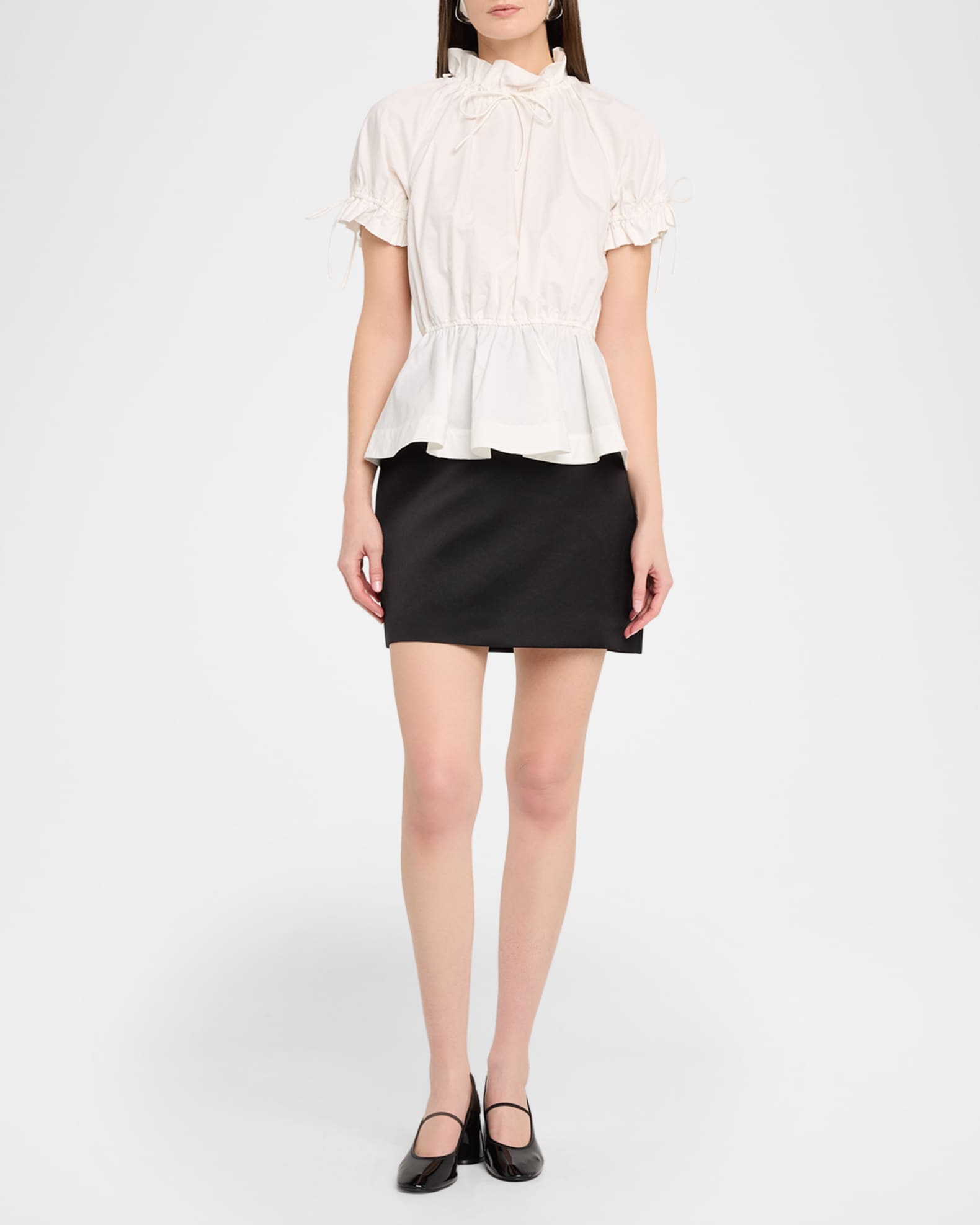 AKNVAS Rosalina Drawstring Poplin Blouse | Neiman Marcus