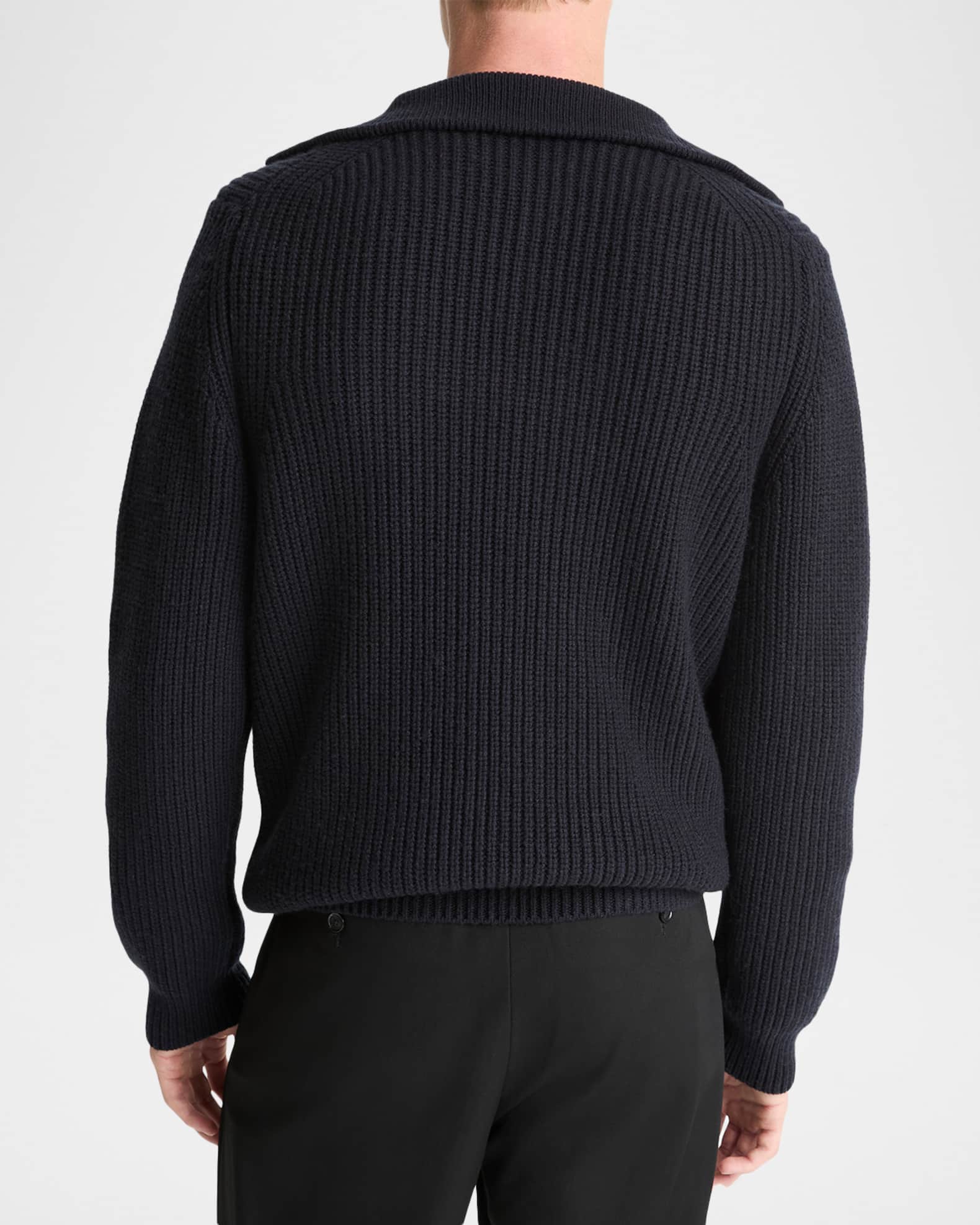 Vince Men's Heirloom Shaker Wool-Cashmere Quarter-Zip Sweater