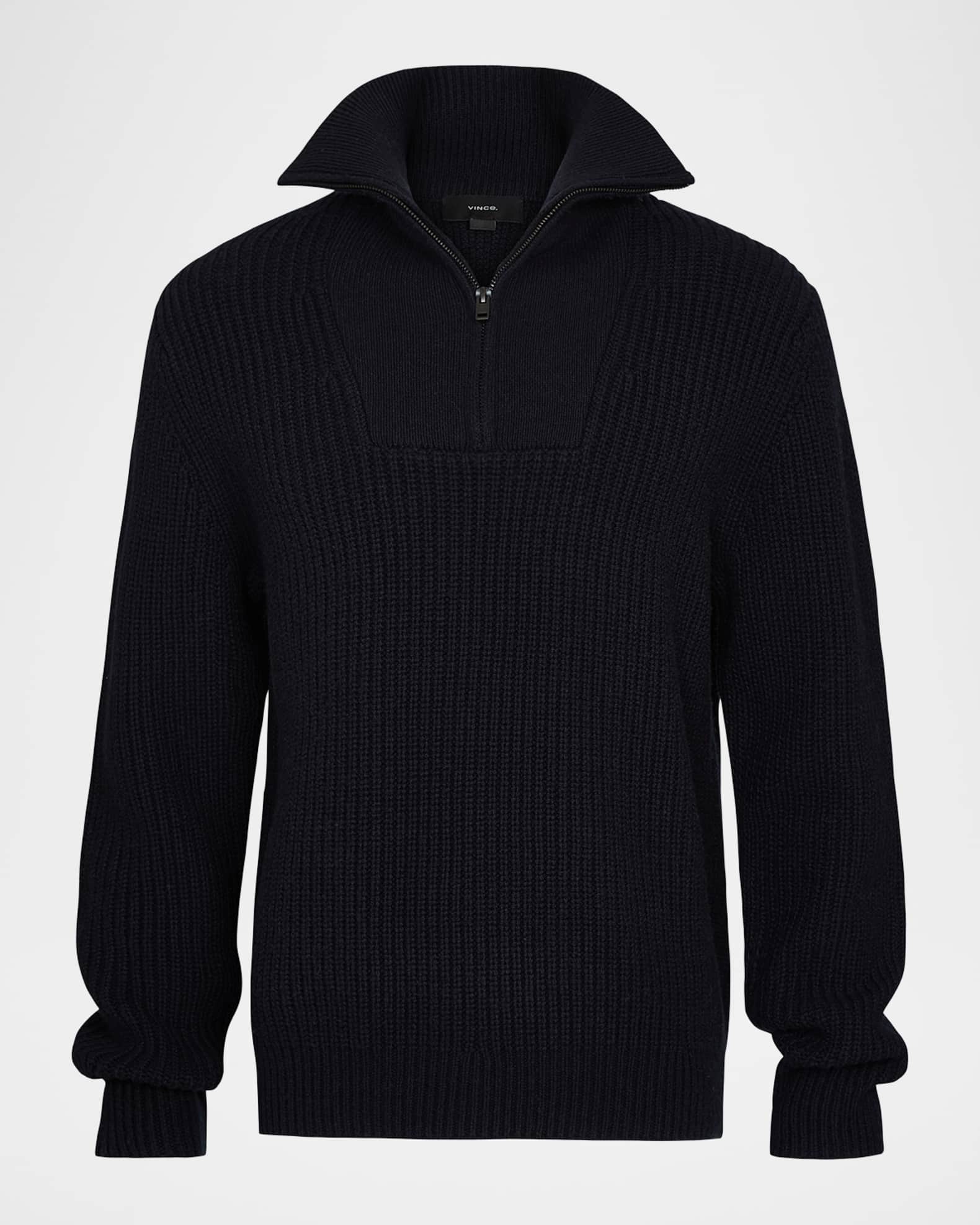 Vince Men's Heirloom Shaker Wool-Cashmere Quarter-Zip Sweater