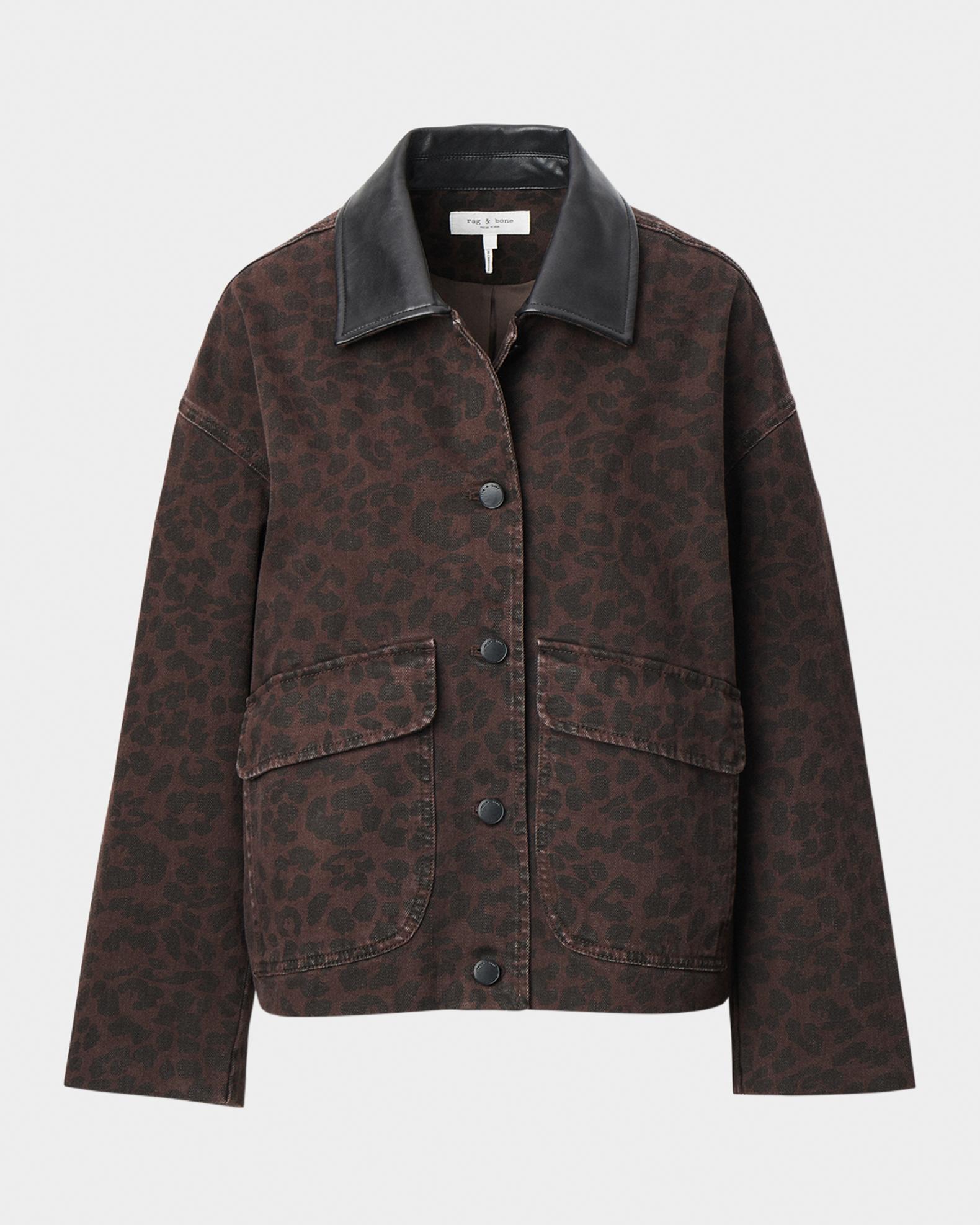 Rag & Bone Natalia Leopard Denim Jacket | Neiman Marcus