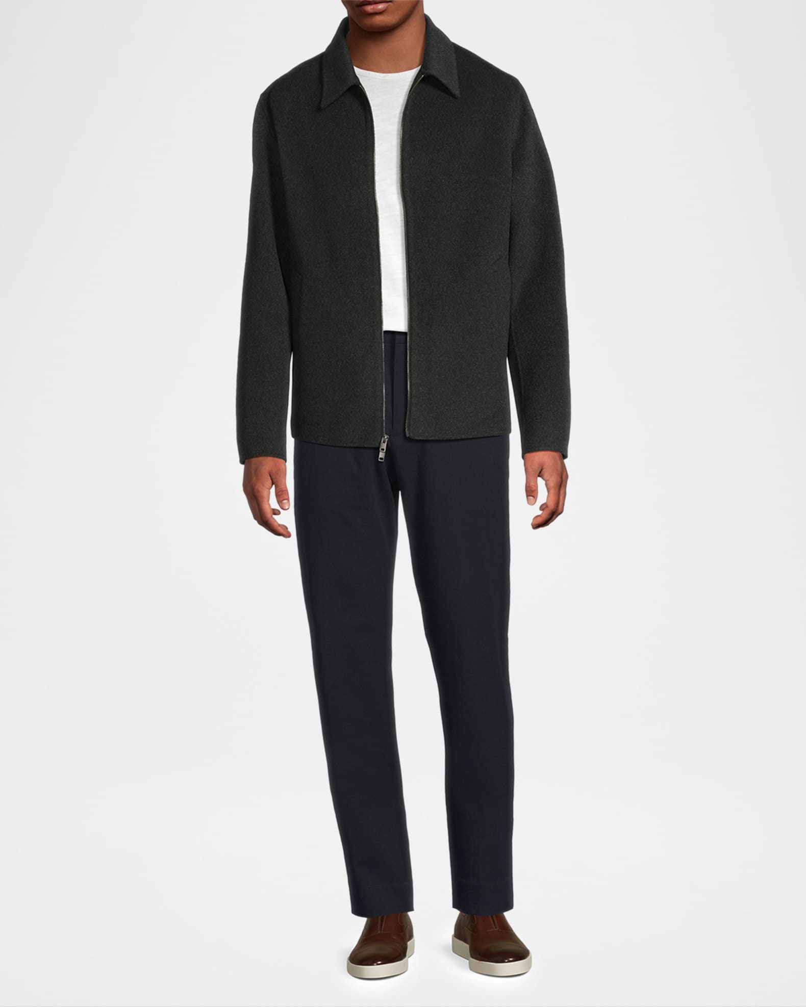 Vince Men's Splittable Wool-Blend Zip-Front Jacket | Neiman Marcus