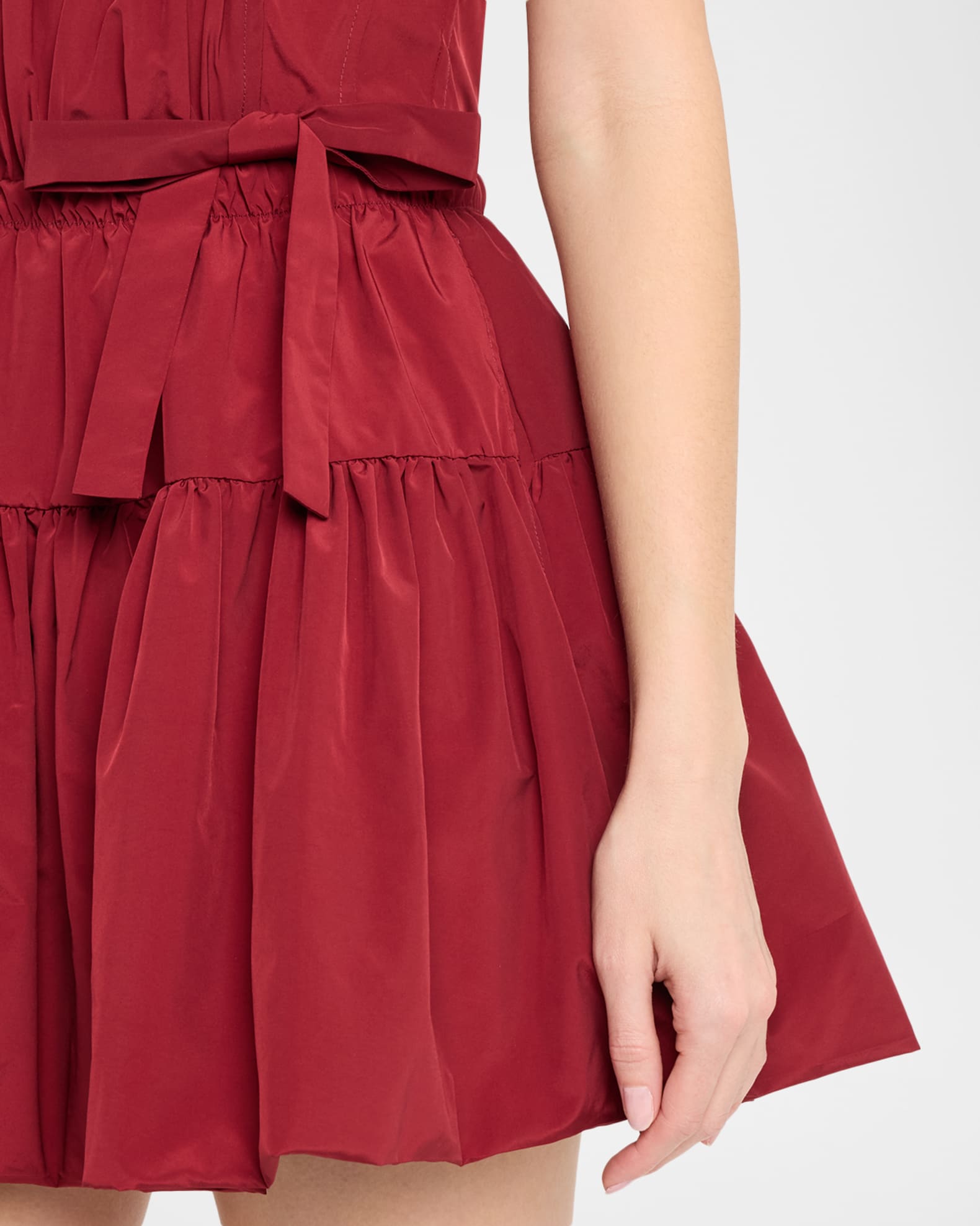 AKNVAS Kamilla Strapless Taffeta Bow Mini Dress | Neiman Marcus