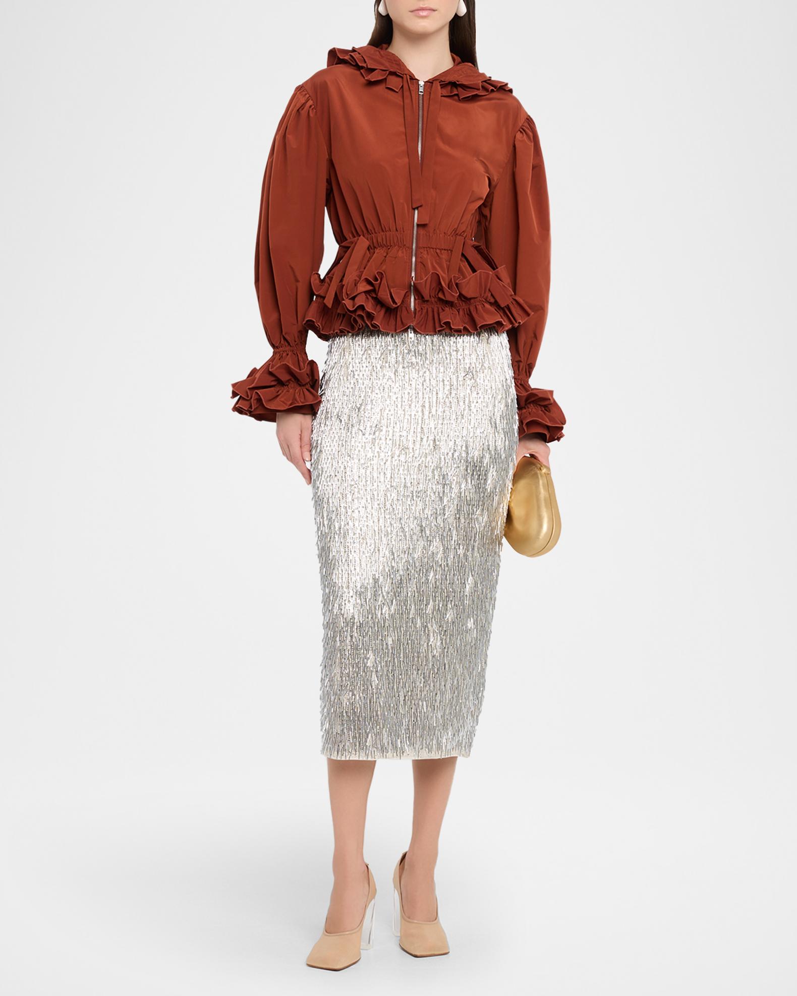 AKNVAS Lovise Ruffled Taffeta Jacket | Neiman Marcus