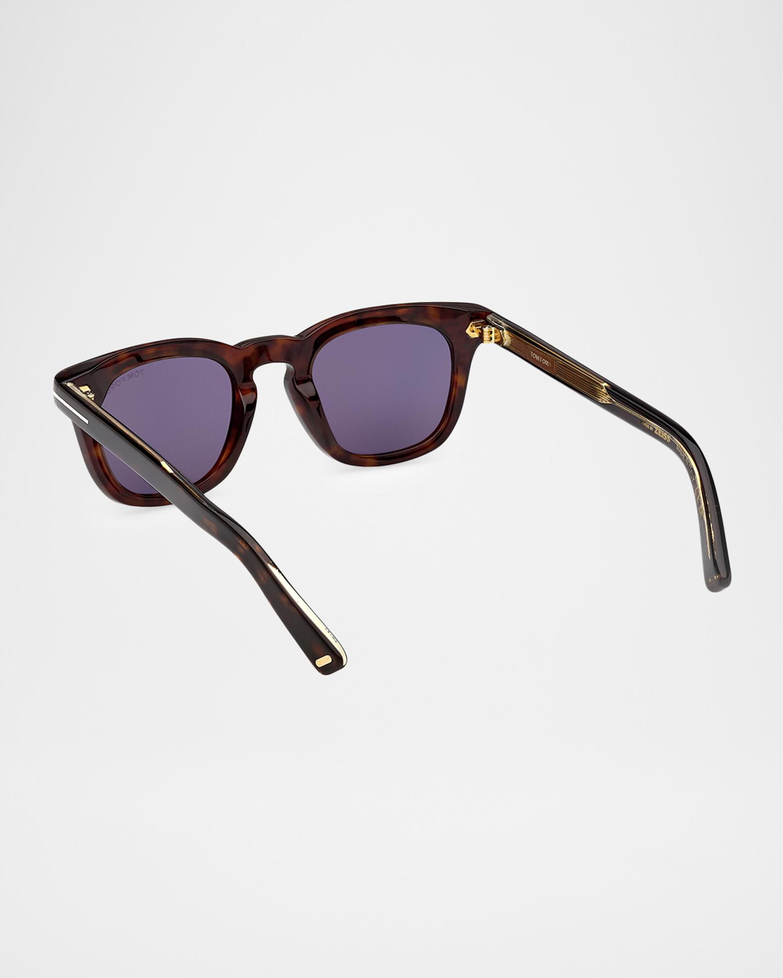 Tom Ford 48mm Tortoise Shell Acetate Sunglasses TOM FORD EYEWEAR Icon square-frame tortoiseshell acetate  main image 3