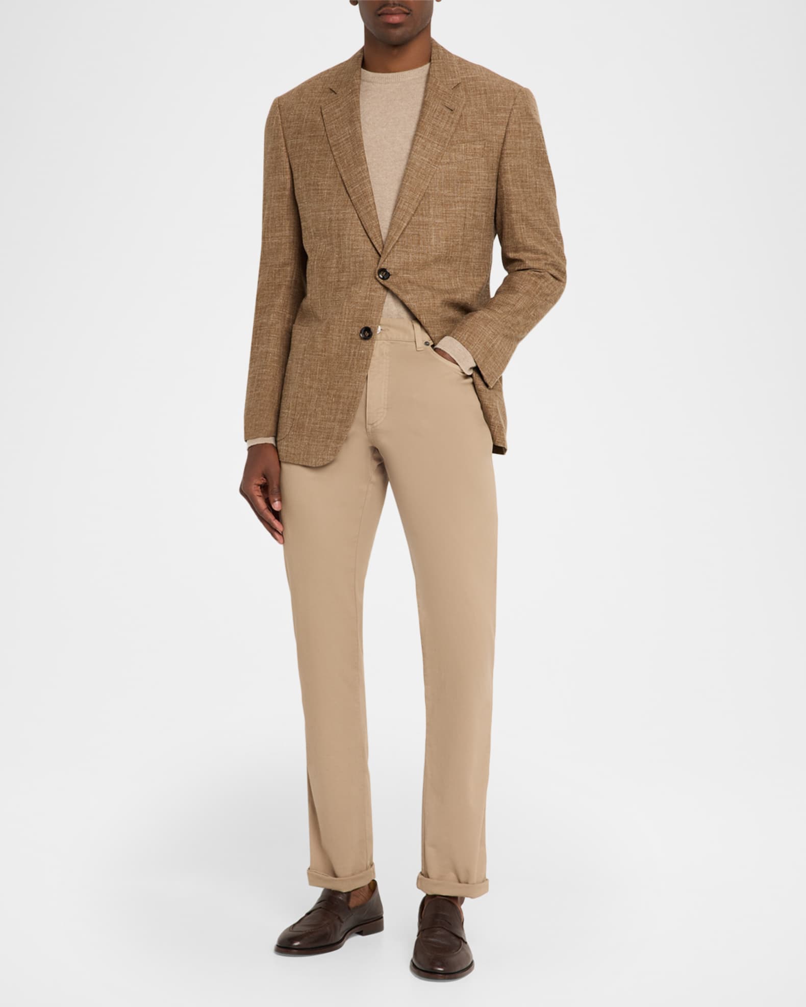 Giorgio Armani Men's Wool, Silk and Linen Crosshatch Sport Coat