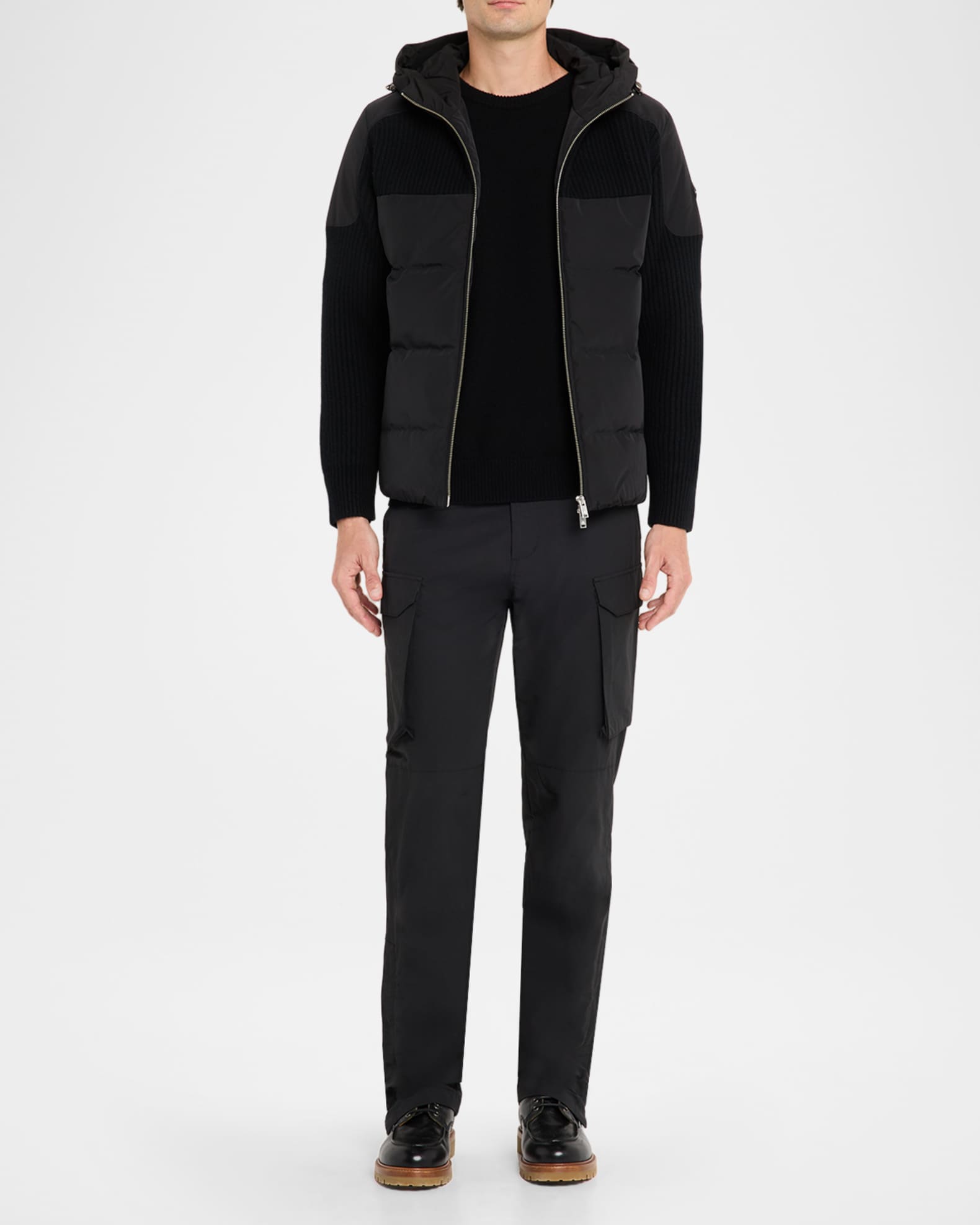 Moose Knuckles Men's Glenvale Knit Hybrid Jacket | Neiman Marcus