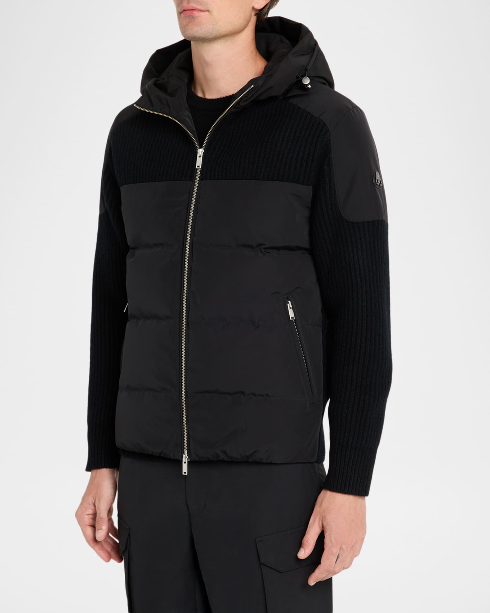 Moose Knuckles Men's Glenvale Knit Hybrid Jacket | Neiman Marcus