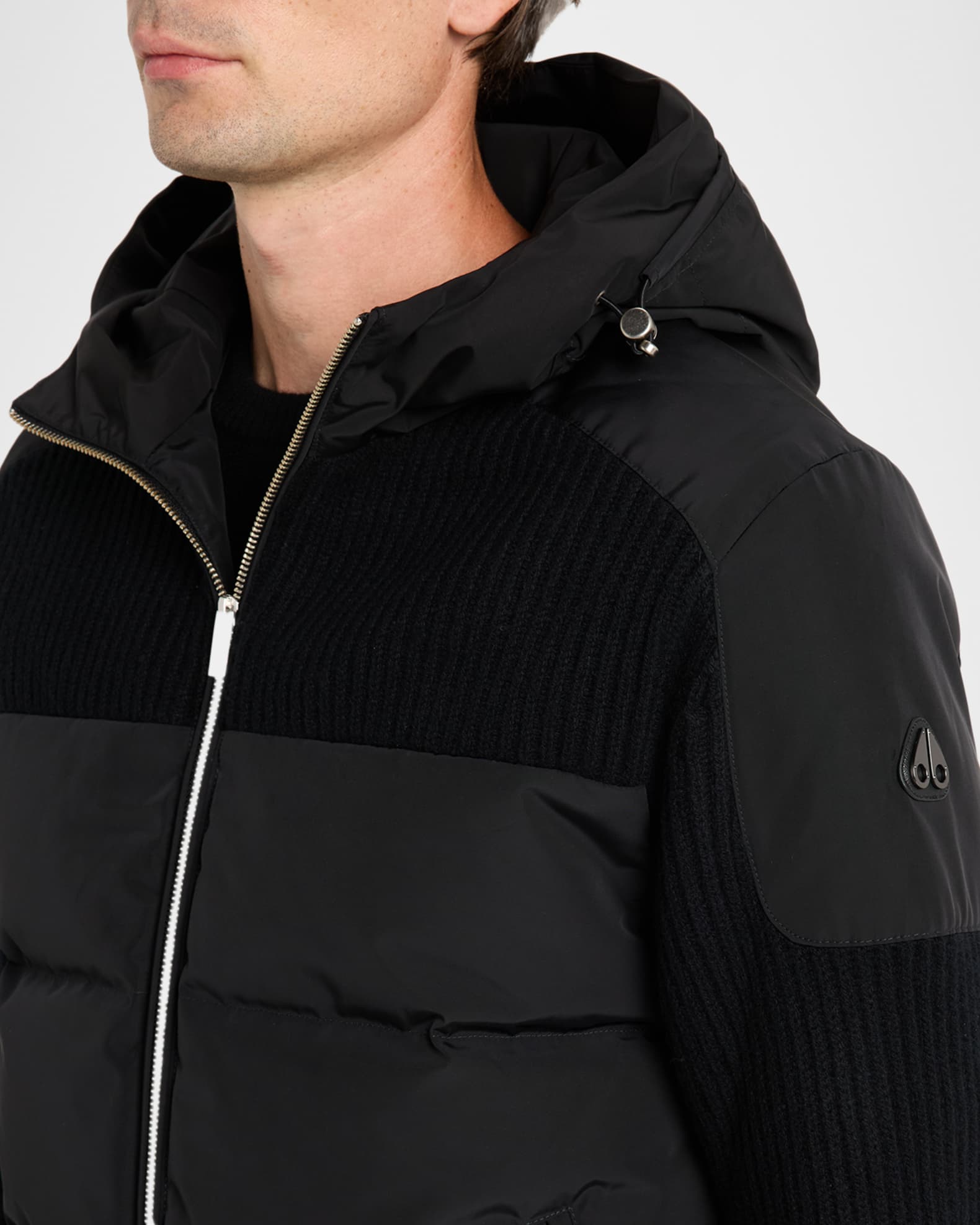 Moose Knuckles Men's Glenvale Knit Hybrid Jacket | Neiman Marcus