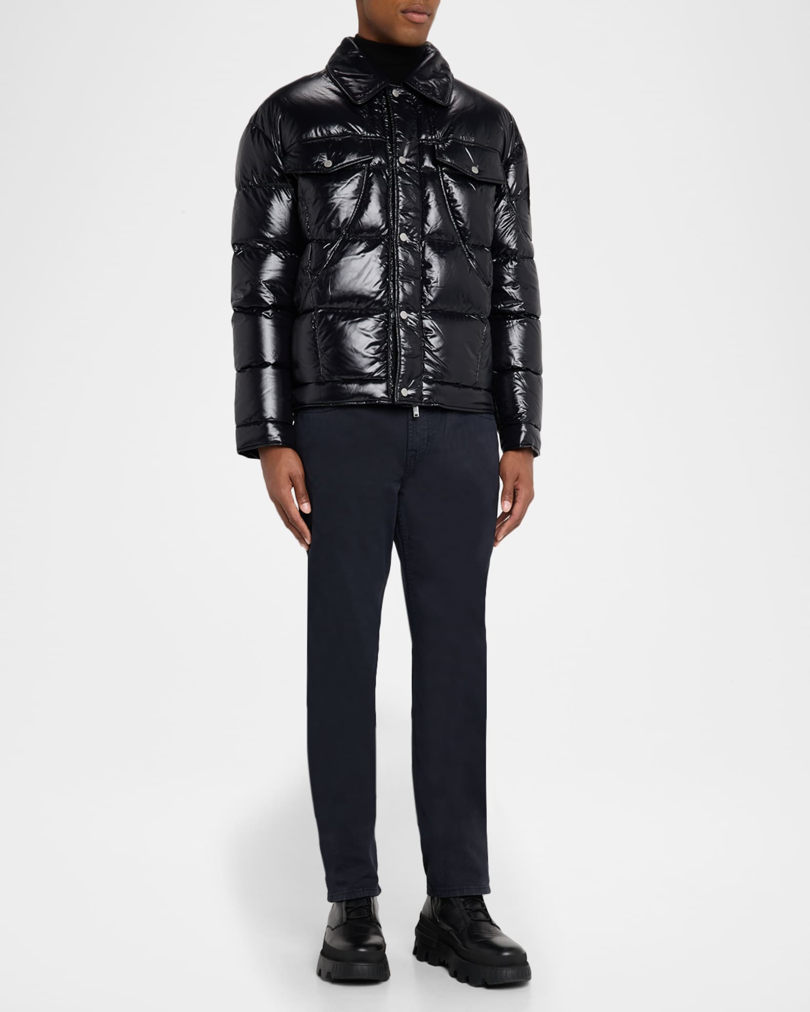 Moose Knuckles Men's Briar Quilted Down Shirt Jacket | Neiman Marcus